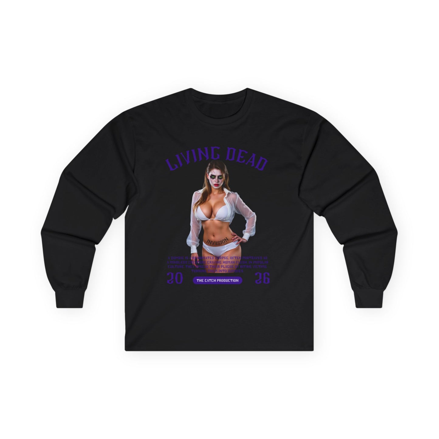Living Dead Long Sleeve Tee - Trendy Horror Graphic Shirt - THE CATCH