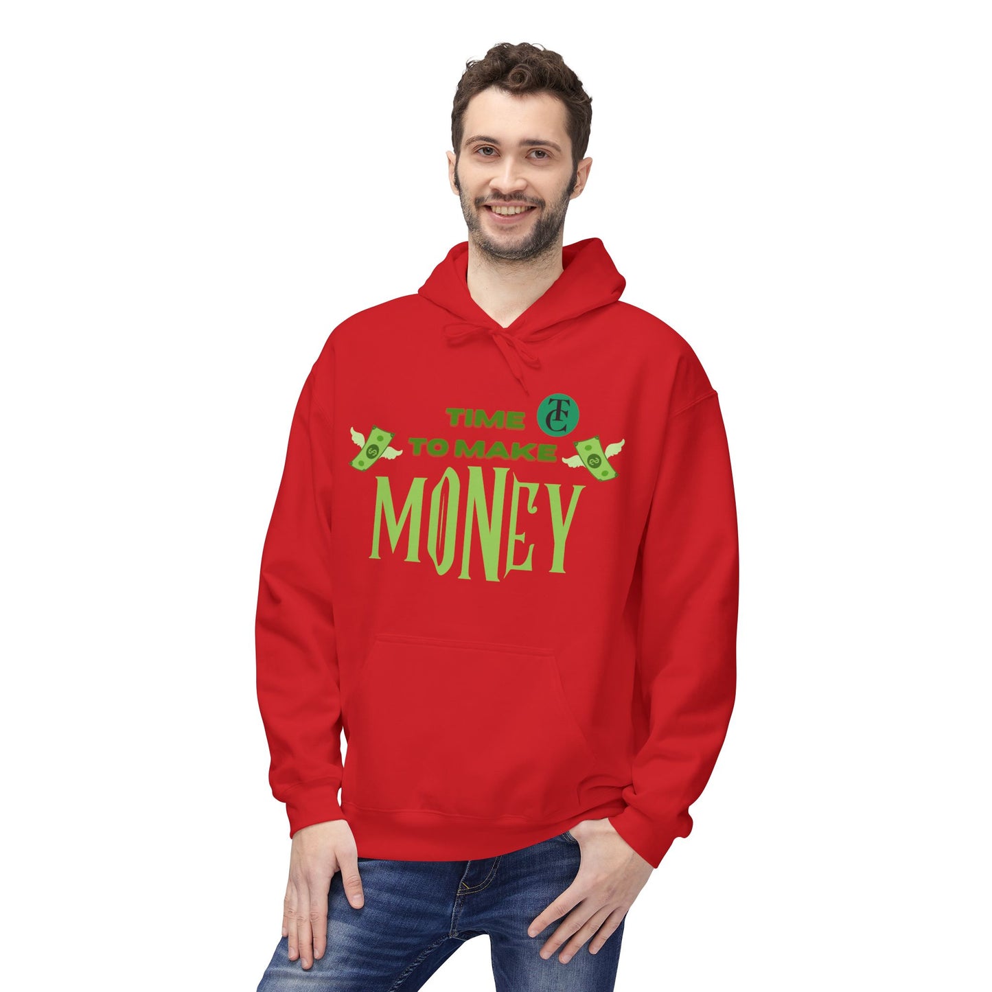 Money Motivational Hoodie, Cozy Fleece Sweatshirt, Gift for Entrepreneurs, Casual Wear, Unique Business Apparel