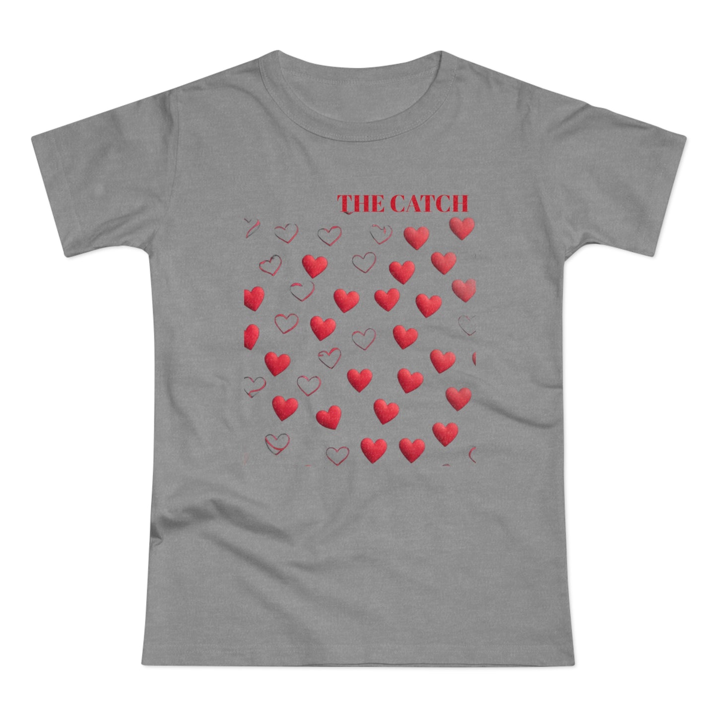 Romantic Hearts Women's T-Shirt - 'The Catch' Design - THE CATCH