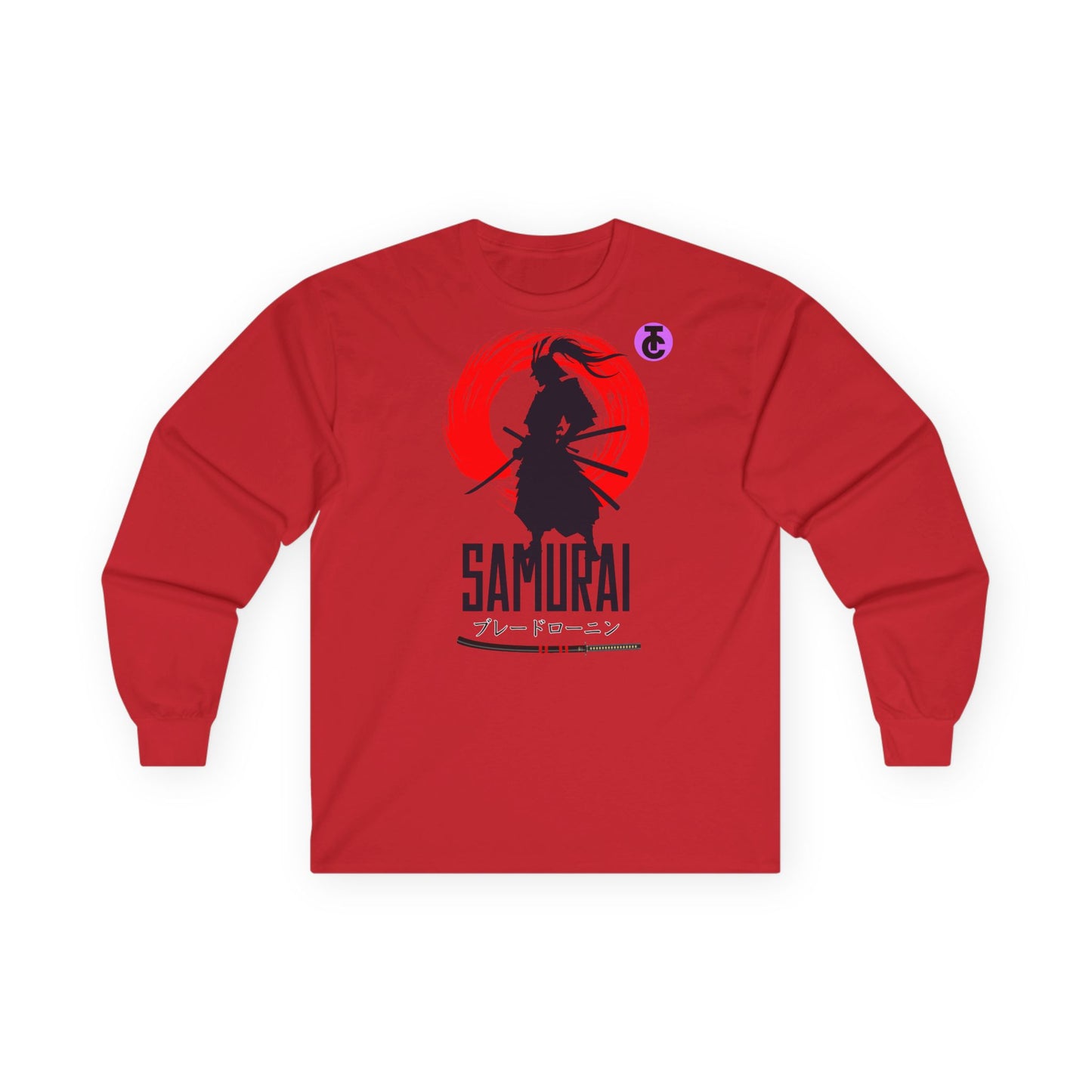 Samurai Graphic Long Sleeve Tee - Cotton Shirt for Anime Fans - THE CATCH