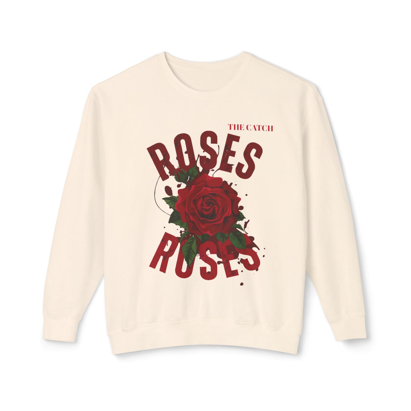 Lightweight Crewneck Sweatshirt - Roses Design