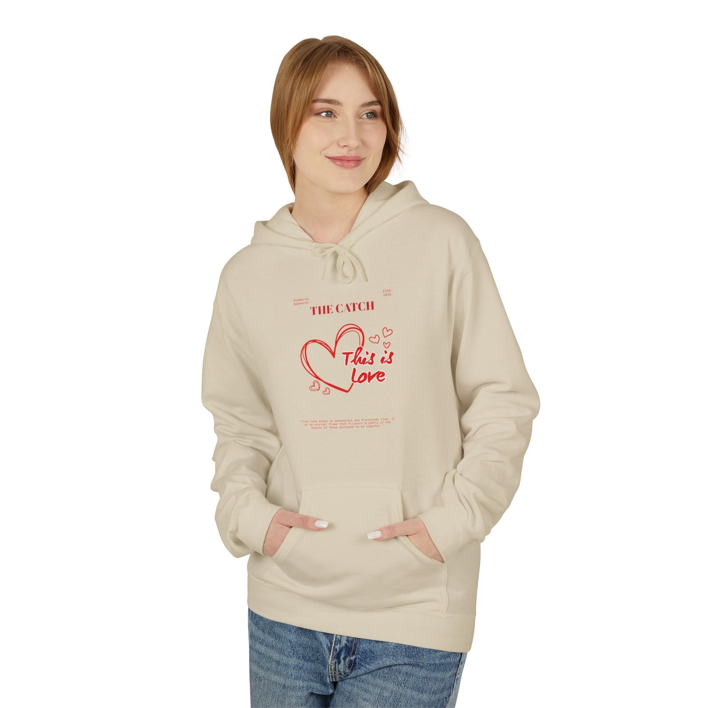 'This is Love' Fleece Hoodie - Perfect for Valentine's Day & Cozy Days