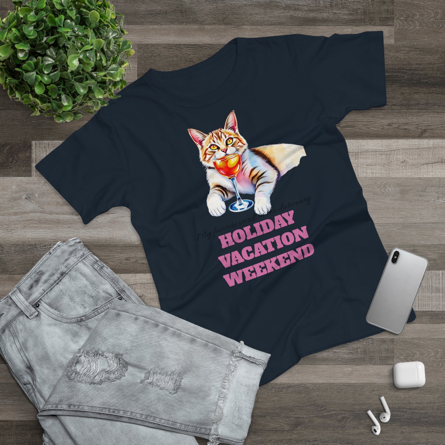 Cat Lover's Holiday Vacation T-Shirt