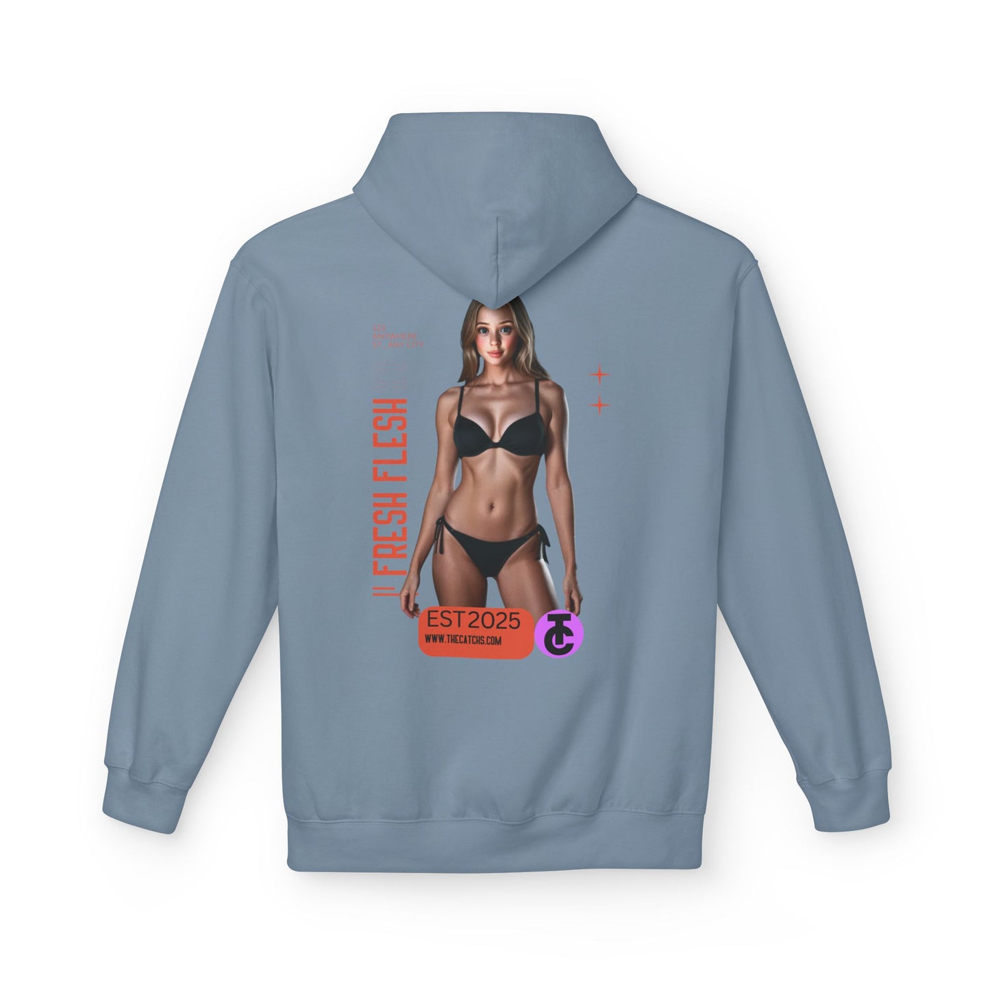Fresh Flesh Graphic Hoodie for Trendsetters Midweight Fleece Sweatshirt - THE CATCH