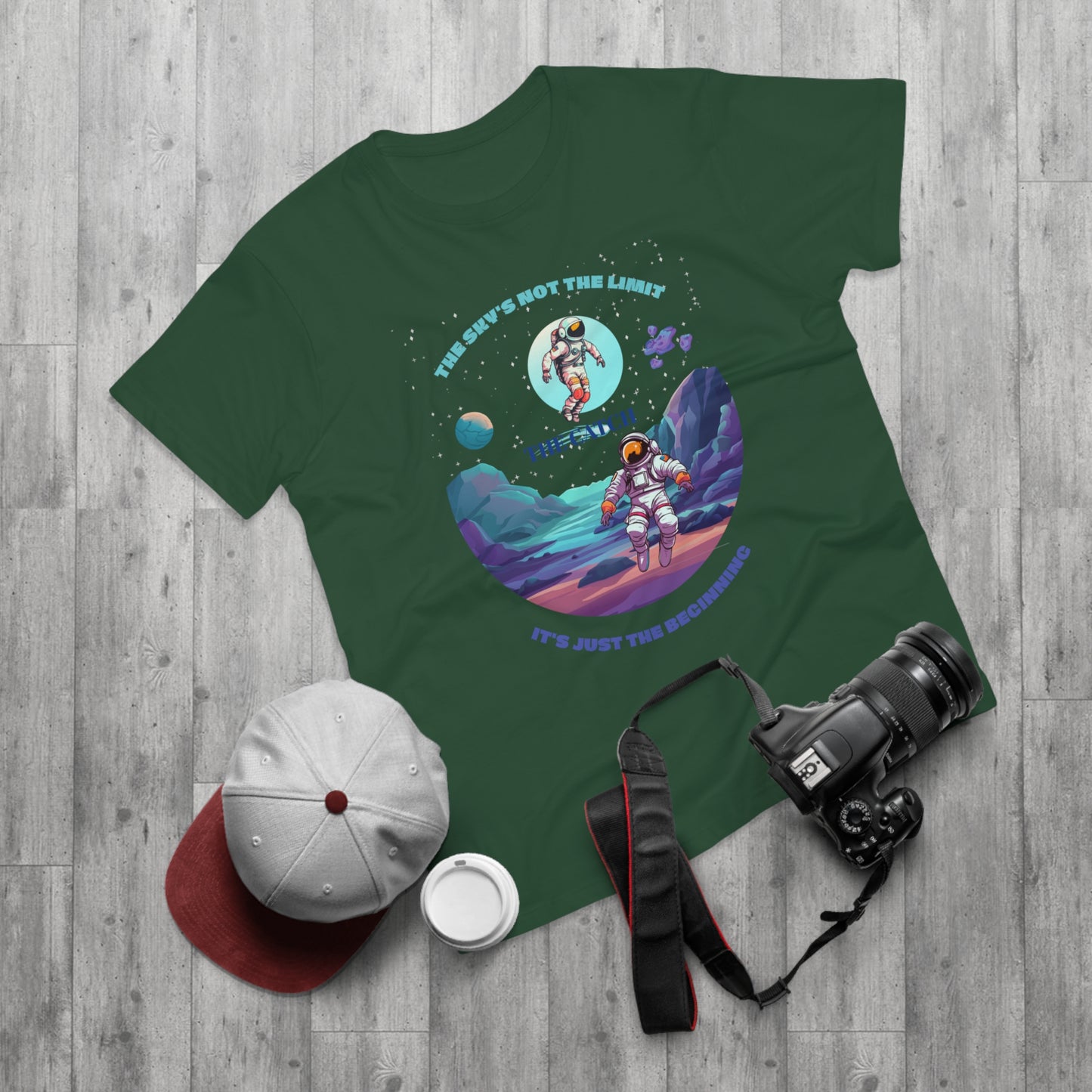 Astronaut Adventure Men's T-Shirt - 'The Sky's Not the Limit, It's Just the Beginning'
