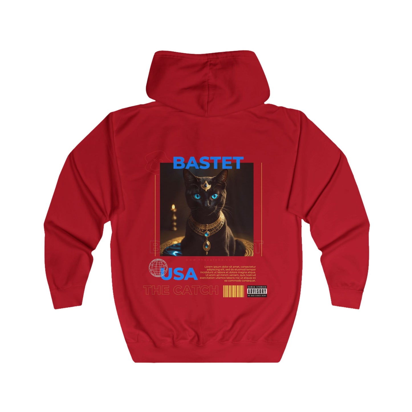 Bastet Cat Full Zip Hoodie - Stylish & Cozy Graphic Hoodie for Cat Lovers - THE CATCH