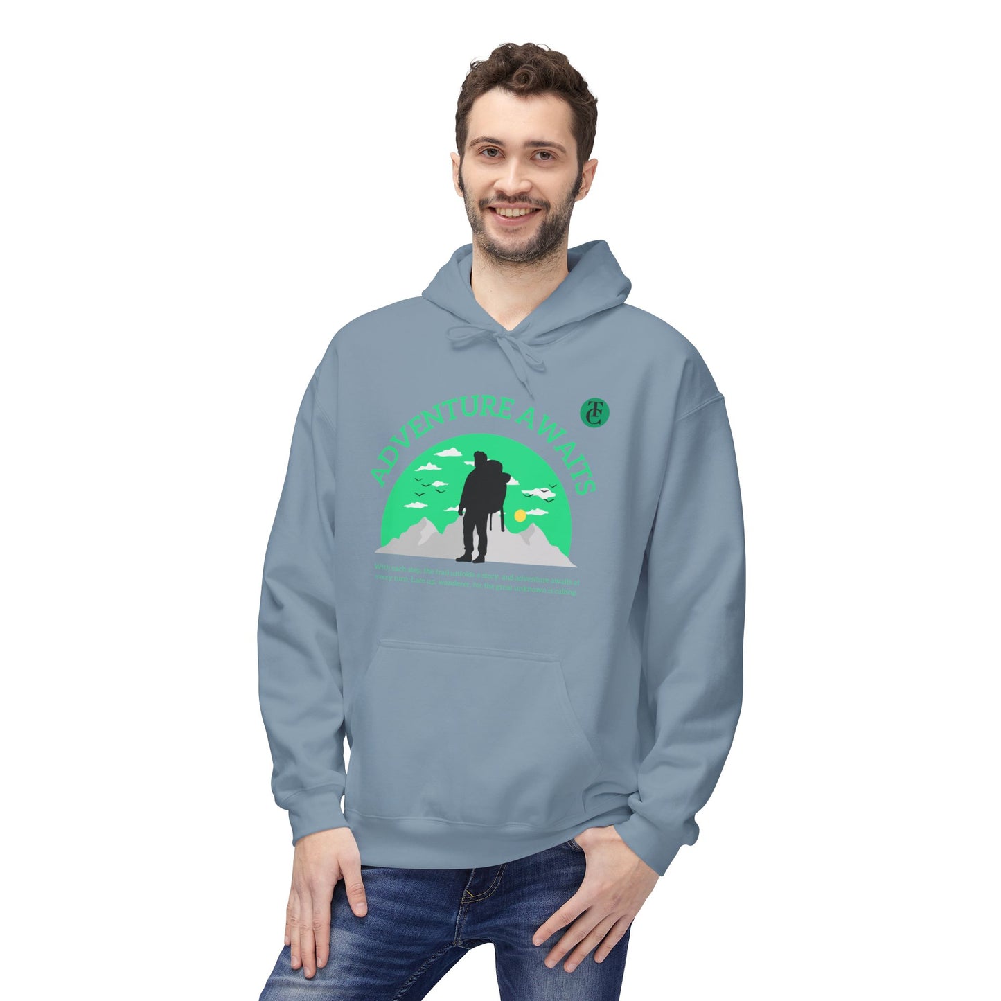 Adventure Awaits Fleece Hoodie – Cozy Travel & Outdoor Gear
