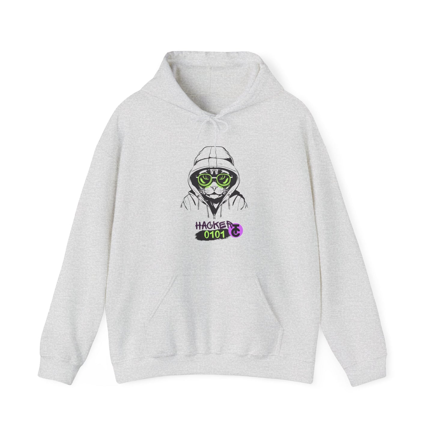 Hacker Cat Hoodie - Cozy Sweatshirt, Streetwear Pullover, Tech Enthusiast Gift, Cyberpunk Apparel, Casual Fashion - THE CATCH