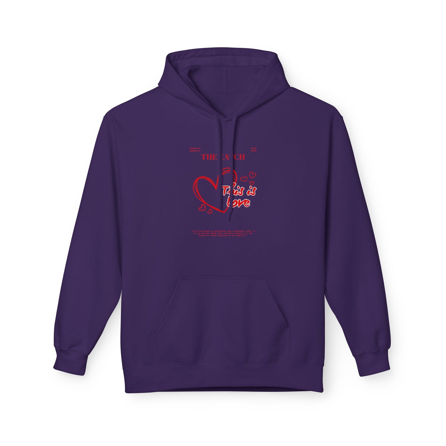 'This is Love' Fleece Hoodie - Perfect for Valentine's Day & Cozy Days