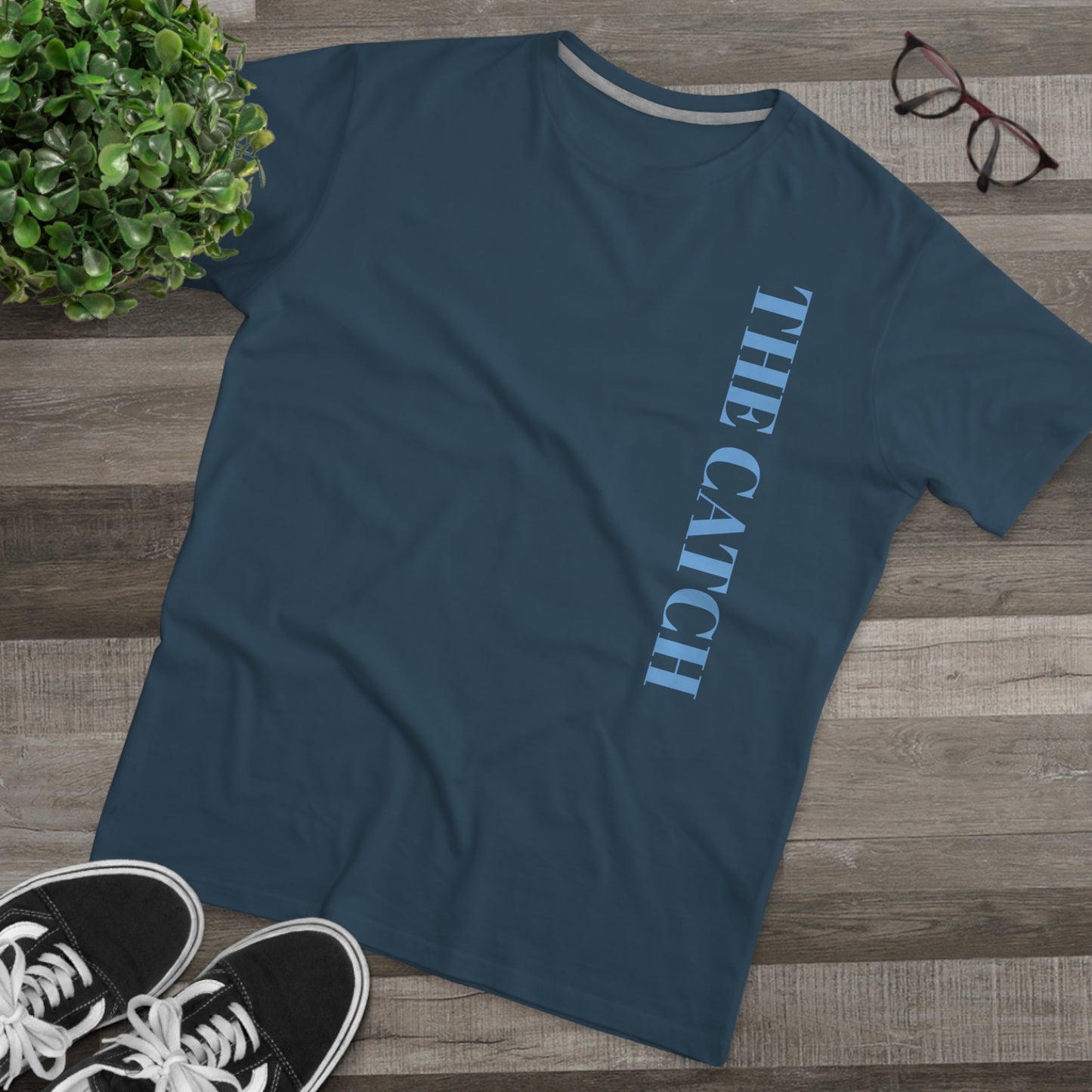 Trendy Men's Modern-fit Tee - 'The Catch' & 'Hello' Graphic Design