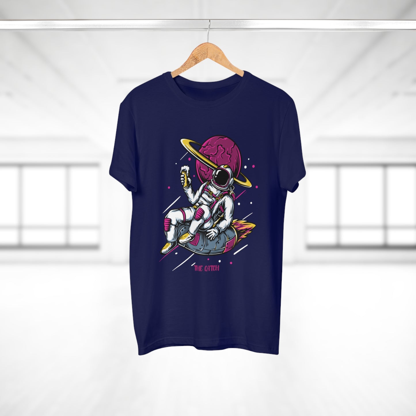 Cosmic Adventure Men's T-Shirt - Retro Astronaut Design