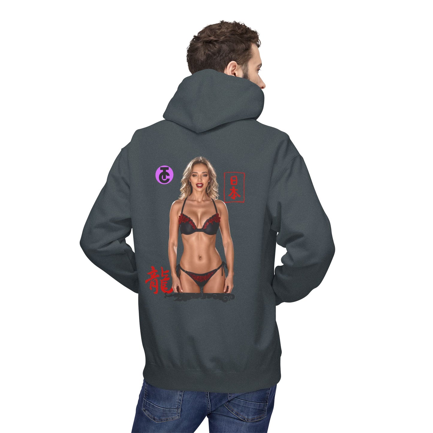 Midweight Softstyle Fleece Hoodie - Vibrant Japanese-Inspired Design