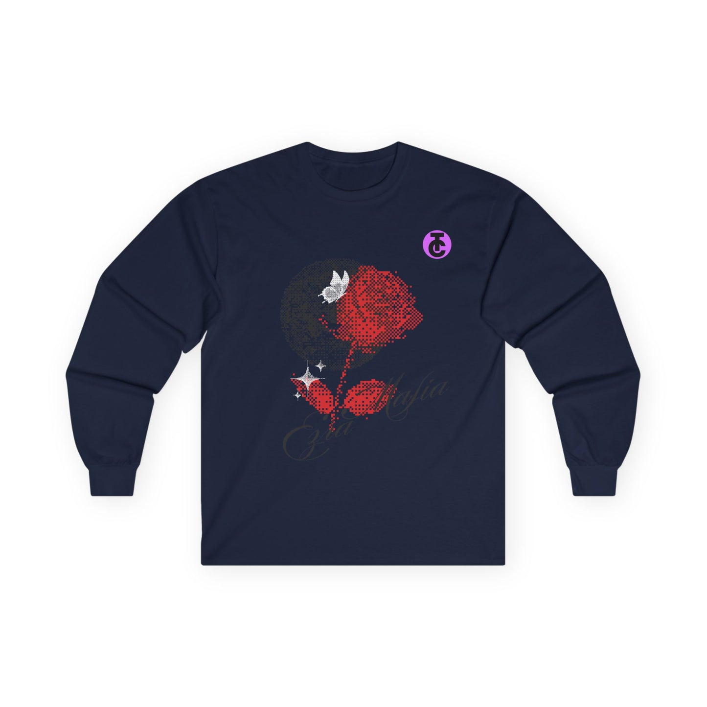Black Rose Graphic Long Sleeve Tee for Artistic Souls