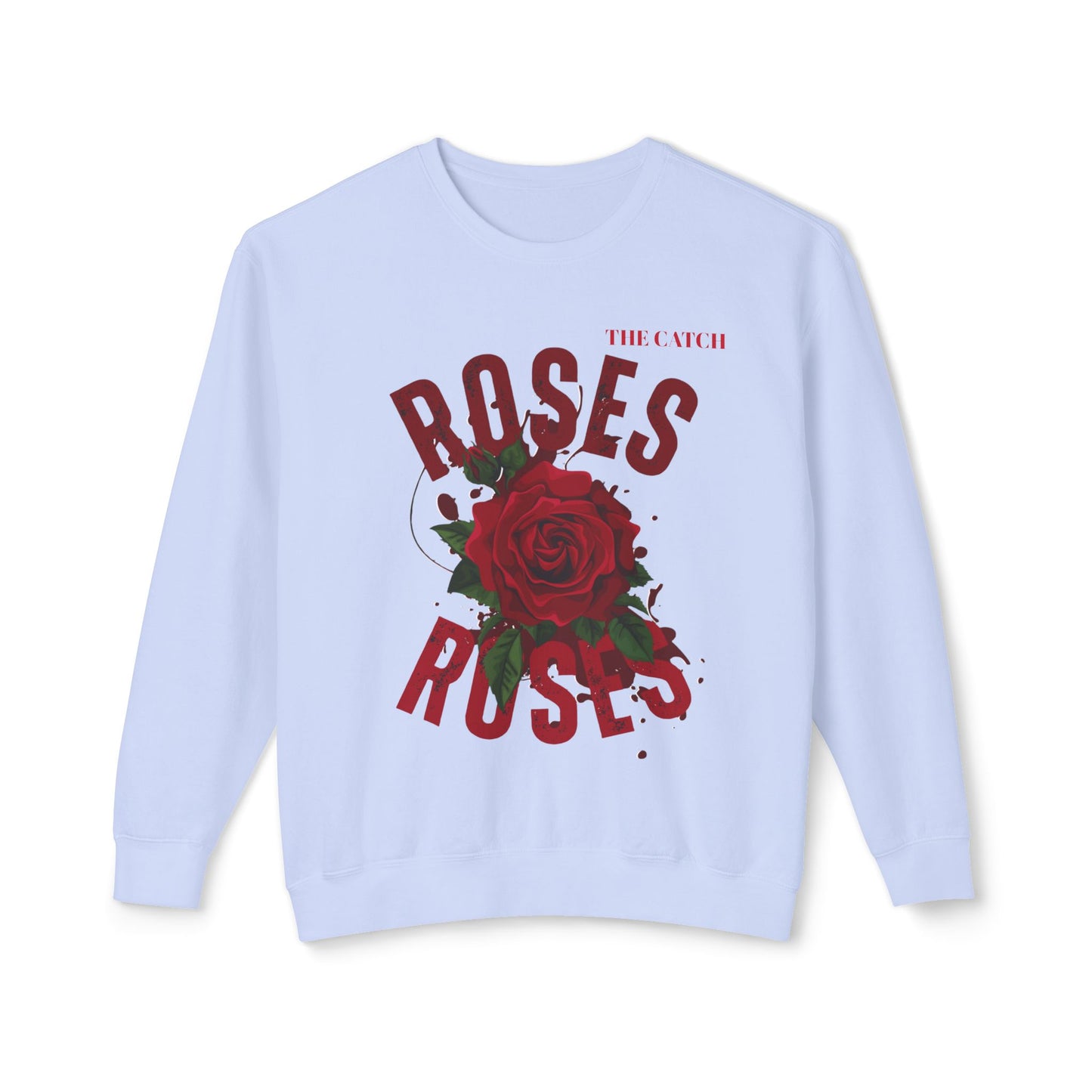 Lightweight Crewneck Sweatshirt - Roses Design