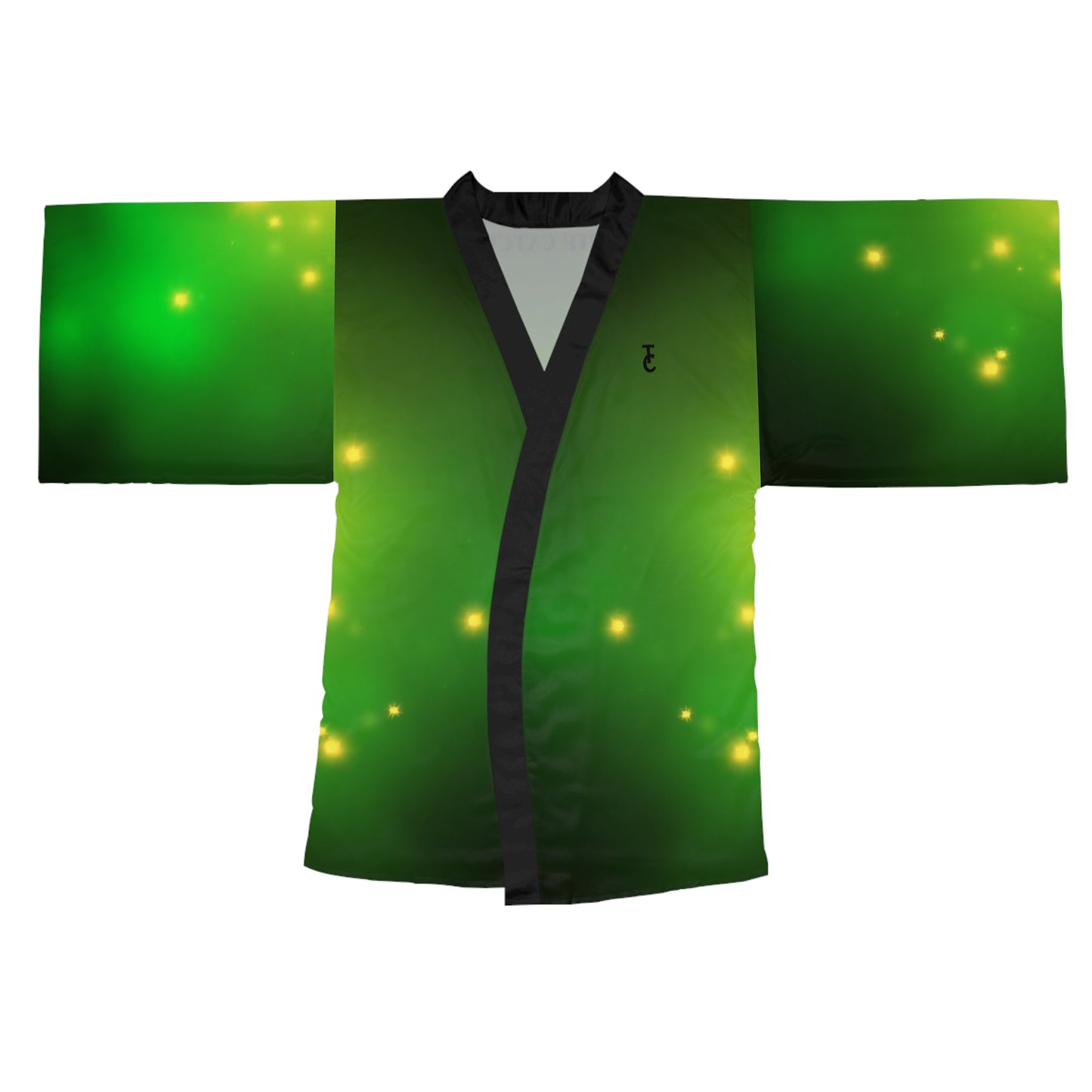 Enchanted Glow Long Sleeve Kimono Robe | Cozy Loungewear, Festival Outfit, Spa Day Gift, Green AOP Design, Relaxation Essential - THE CATCH