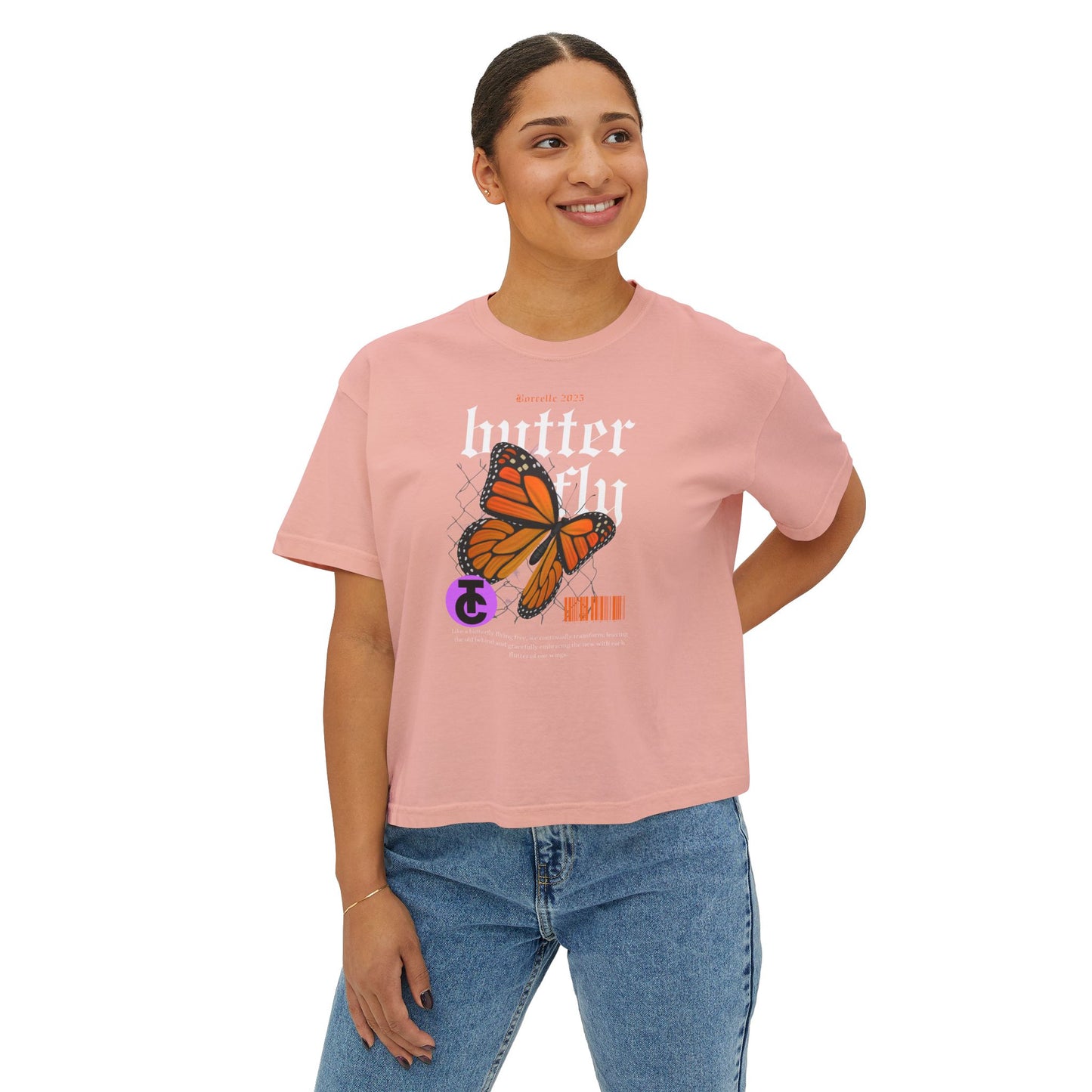 Bohemian Butterfly Women's Boxy Tee, Casual Tee, Graphic Tee, Summer Shirt, Nature Lover Gift - THE CATCH
