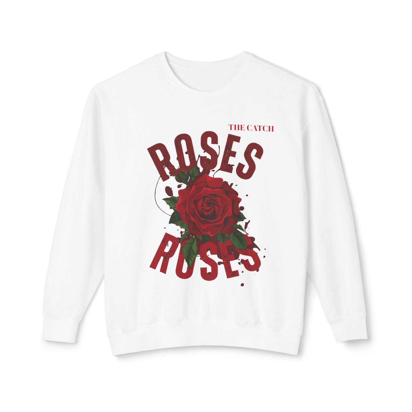 Lightweight Crewneck Sweatshirt - Roses Design