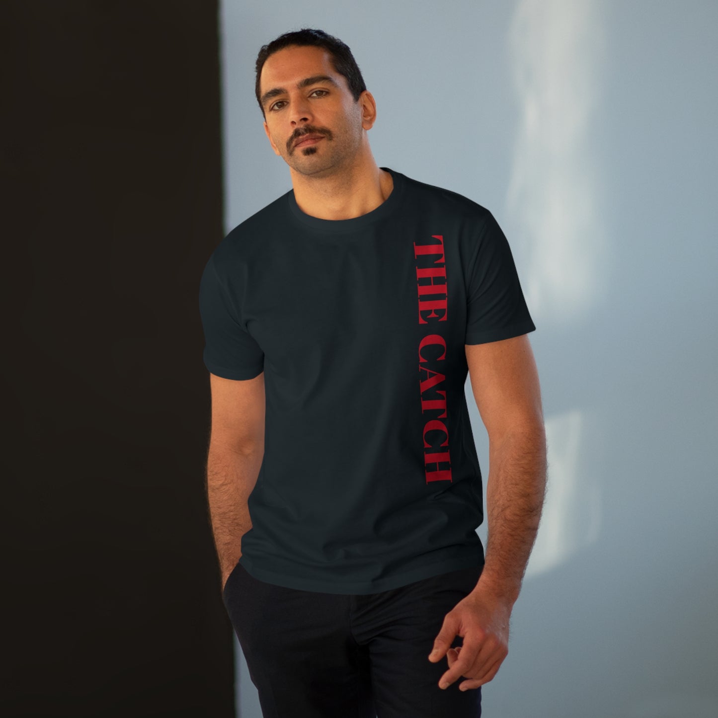 Men's Modern-fit Tee - 'The Catch' Graphic Tee with 'Reincarnation' Design