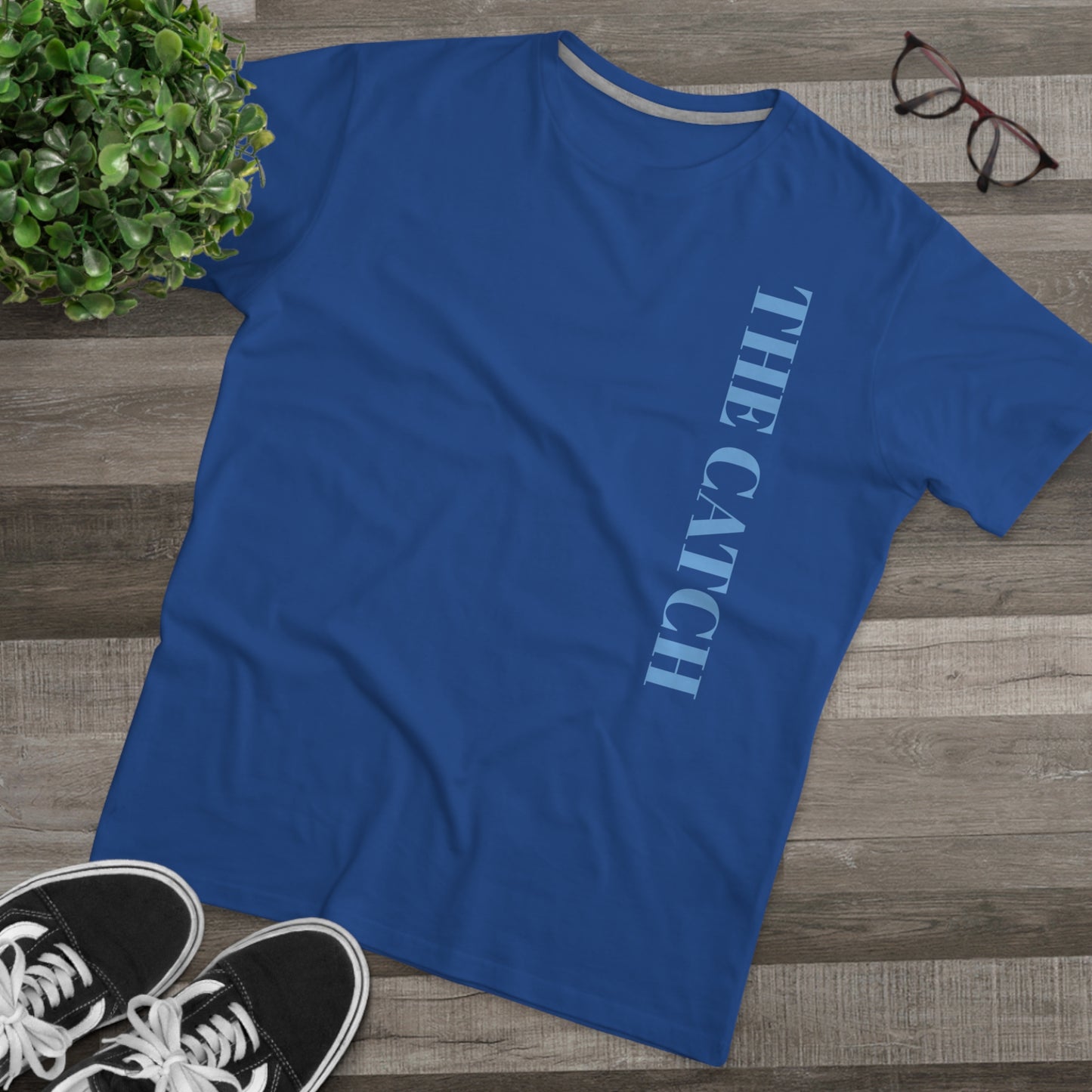 Trendy Men's Modern-fit Tee - 'The Catch' & 'Hello' Graphic Design