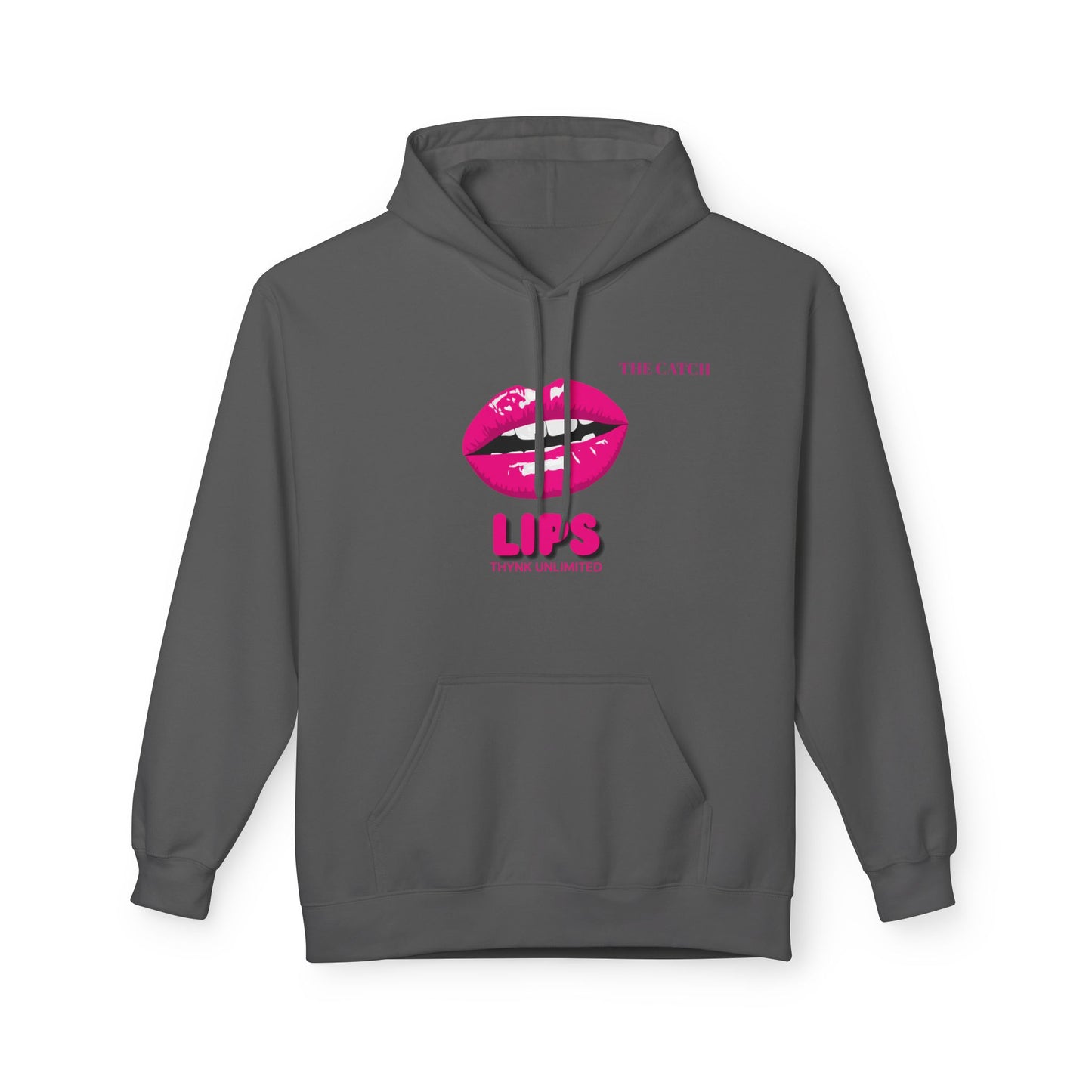 Fleece Hoodie with Chic Lip Design - Perfect for Casual Outings and Gifts