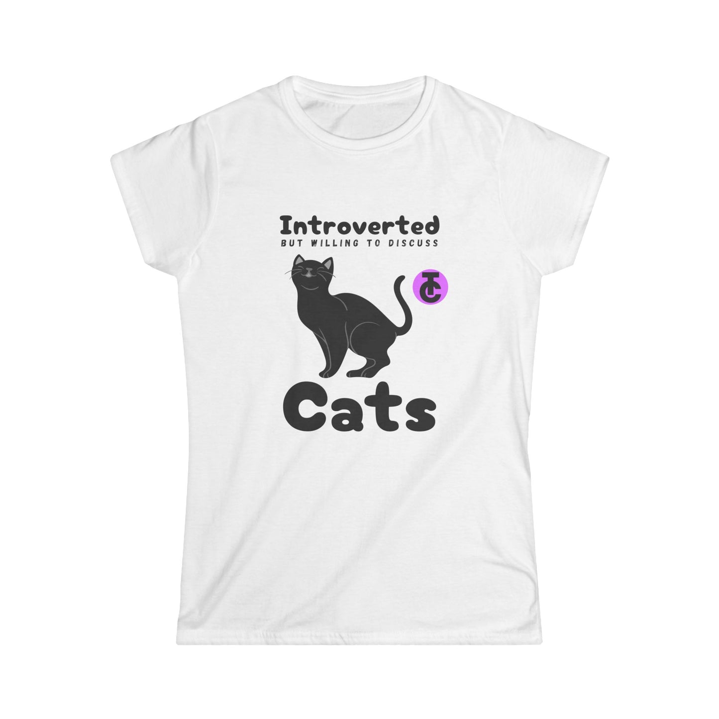 Introverted Cat Women's Tee - Perfect for Cat Lovers, Pet Owners, Birthday Gift, Casual Wear, Comfortable Style - THE CATCH