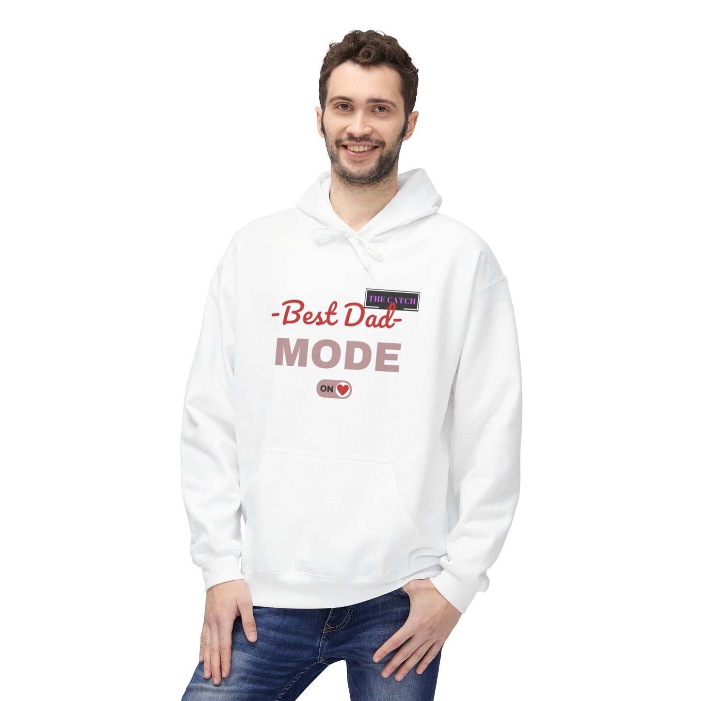 Best Dad Mode Fleece Hoodie, Comfortable Gift for Fathers, Dad Apparel, Cozy Hoodie for Men, Parent Gift, Casual Wear - THE CATCH