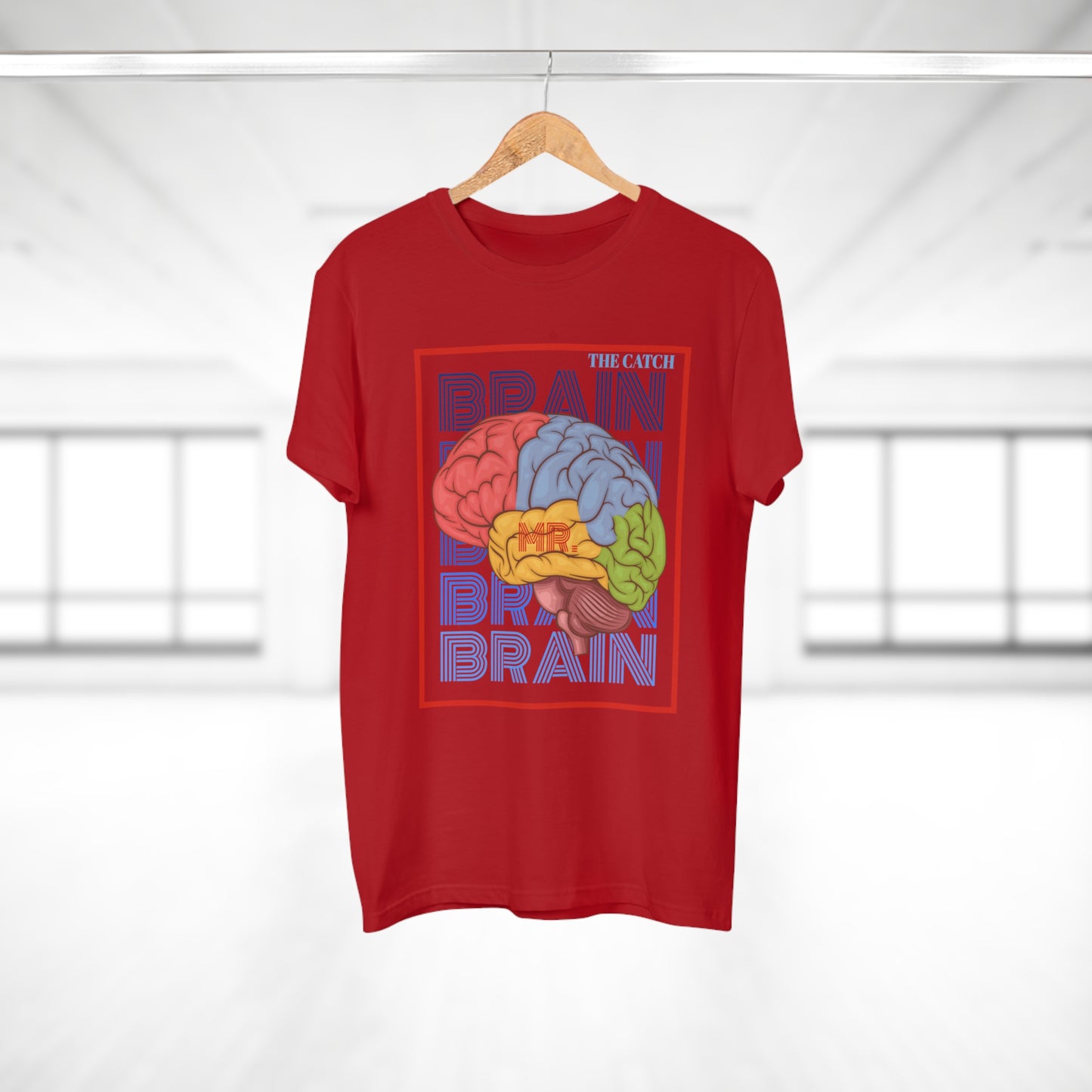 Colorful Brain Graphic T-Shirt - Unique Menswear for Science Lovers