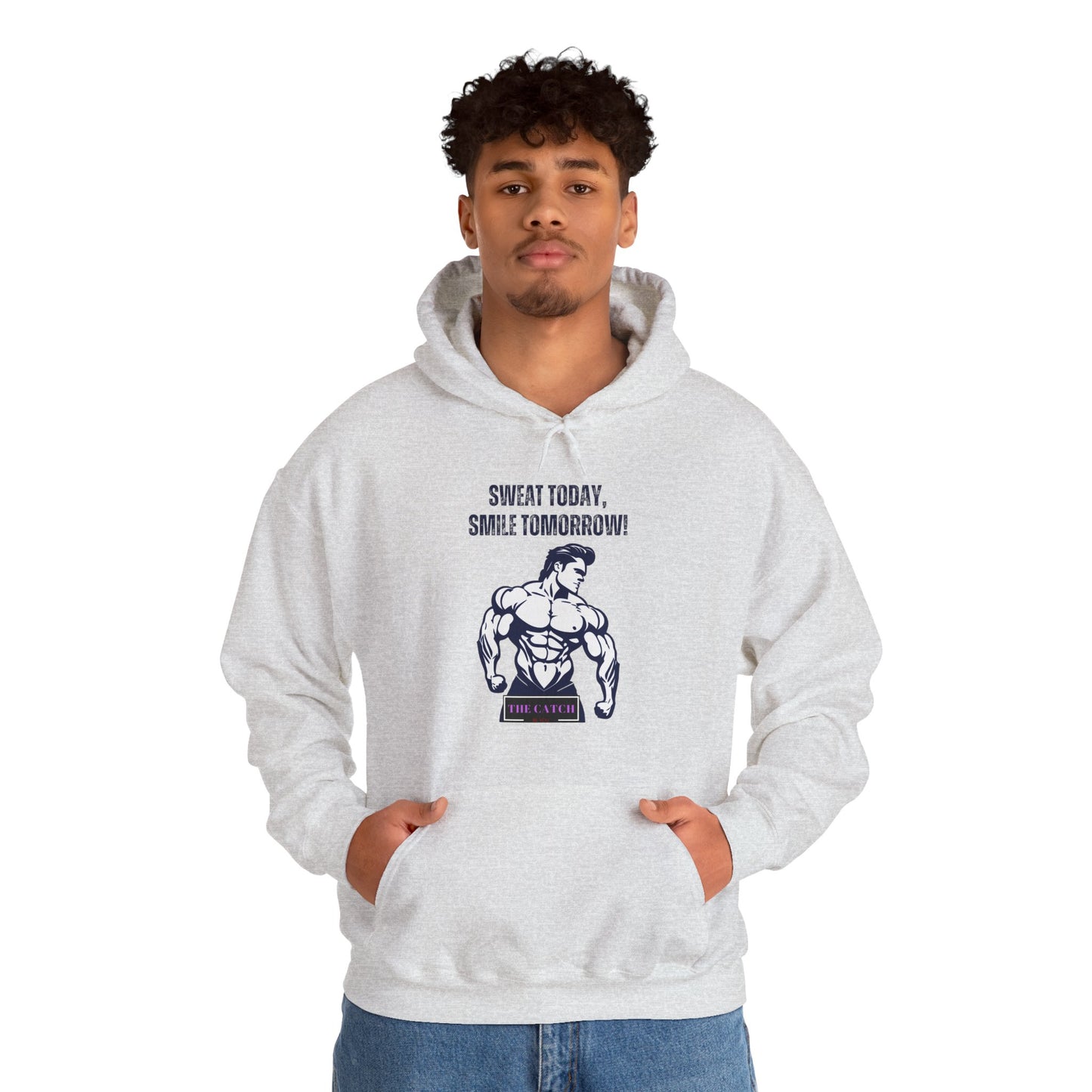Motivational Fitness Hoodie - Sweat Today, Smile Tomorrow! Gym Wear, Workout Motivation, Casual Sweatshirt - THE CATCH
