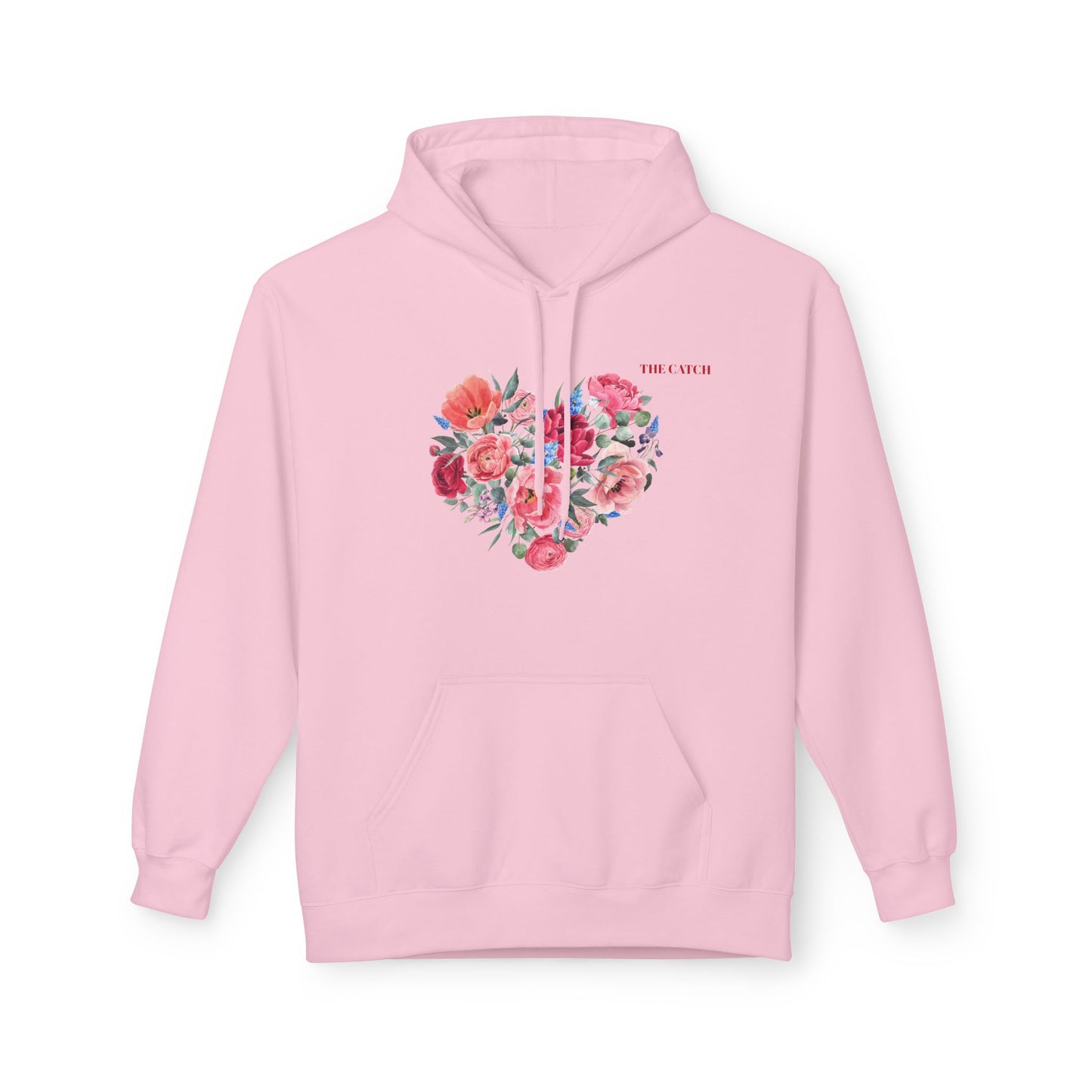 Floral Heart Fleece Hoodie - Softstyle Sweatshirt