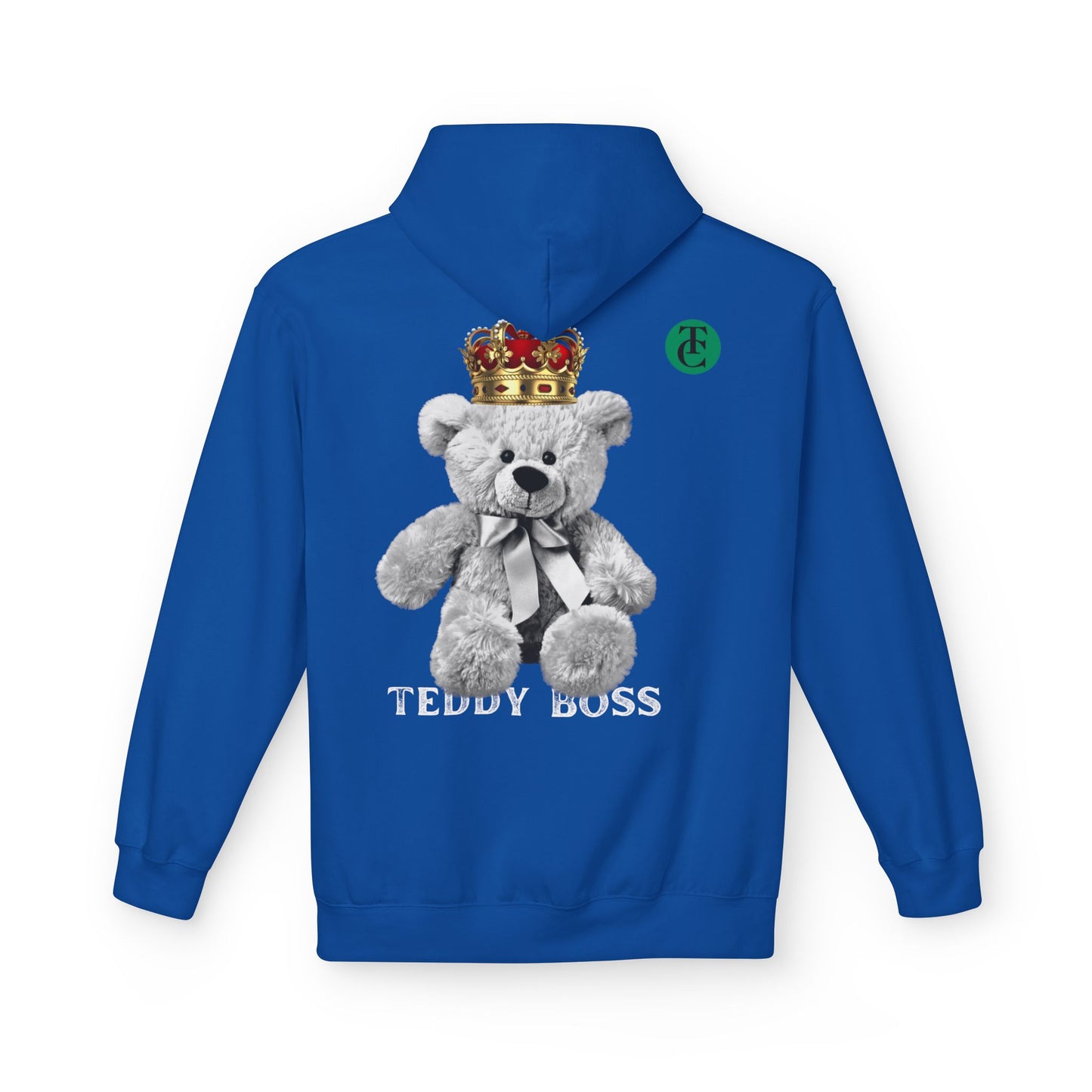 Teddy Boss Hoodie: Midweight Softstyle Fleece with Crowned Bear Design