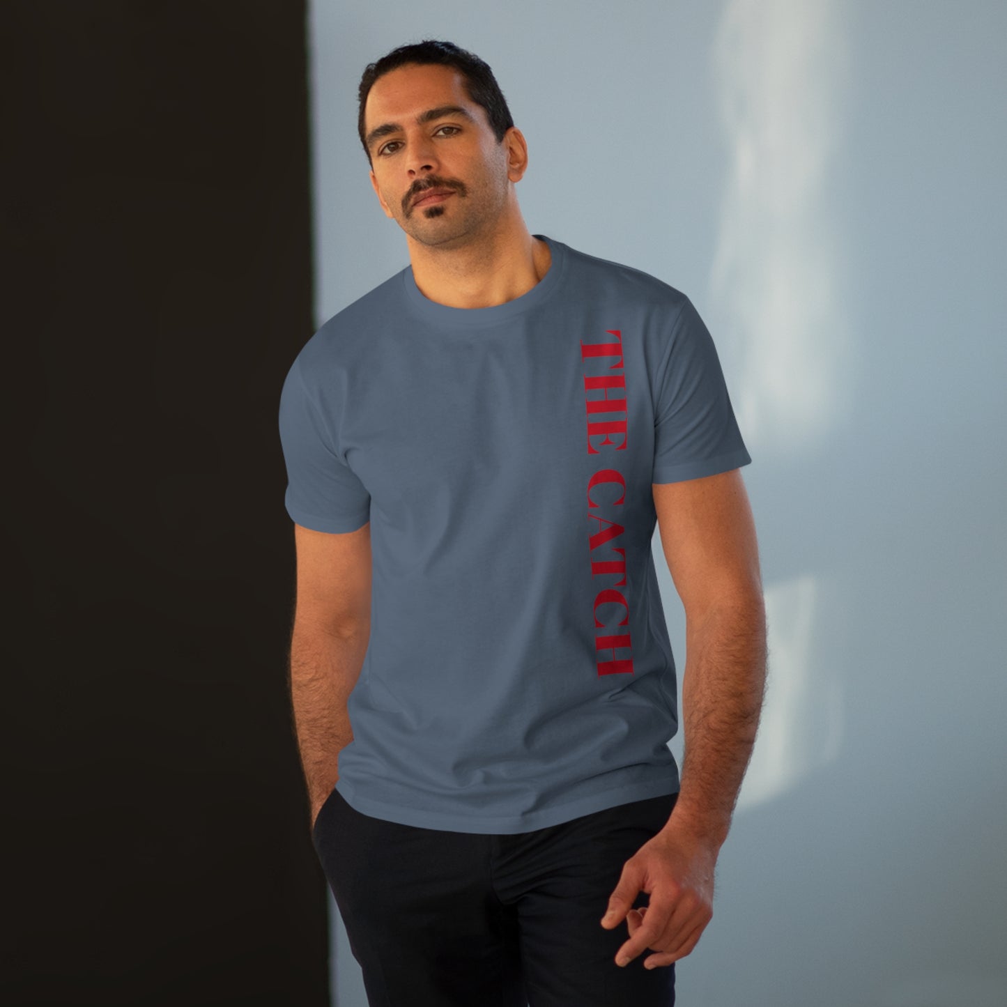 Men's Modern-fit Tee - 'The Catch' Graphic Tee with 'Reincarnation' Design