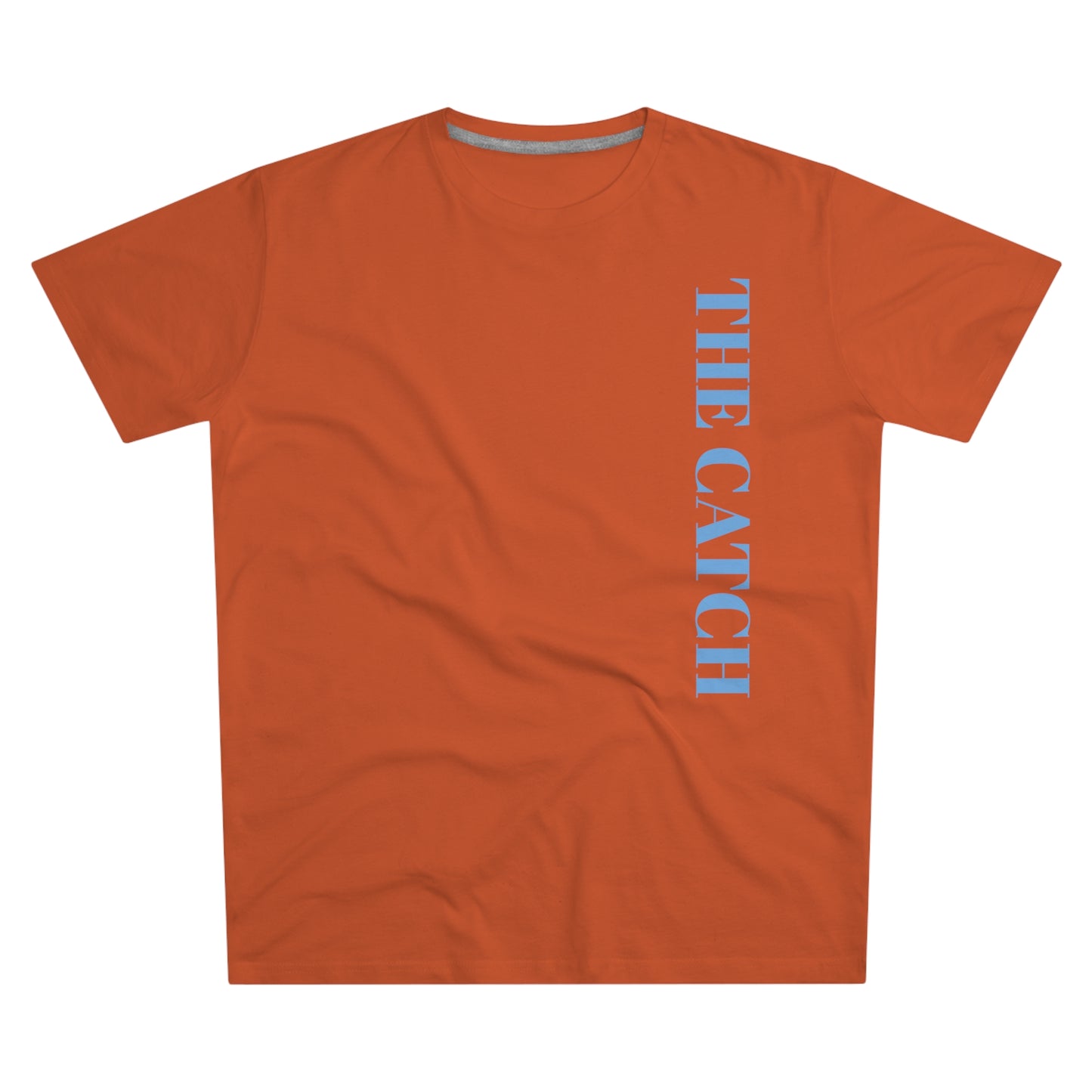 Trendy Men's Modern-fit Tee - 'The Catch' & 'Hello' Graphic Design - THE CATCH