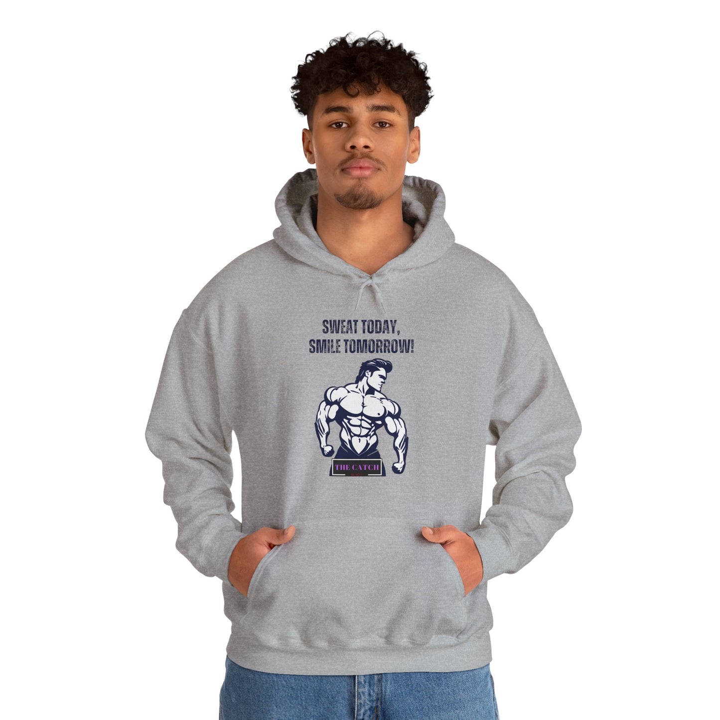 Motivational Fitness Hoodie - Sweat Today, Smile Tomorrow! Gym Wear, Workout Motivation, Casual Sweatshirt - THE CATCH