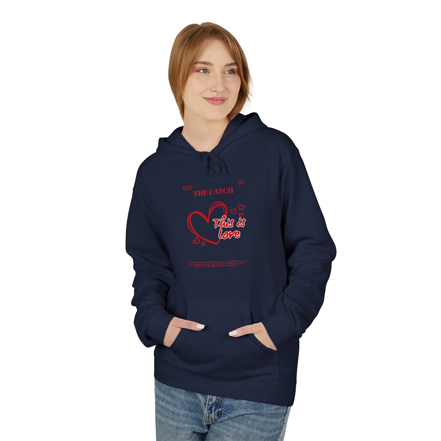 'This is Love' Fleece Hoodie - Perfect for Valentine's Day & Cozy Days