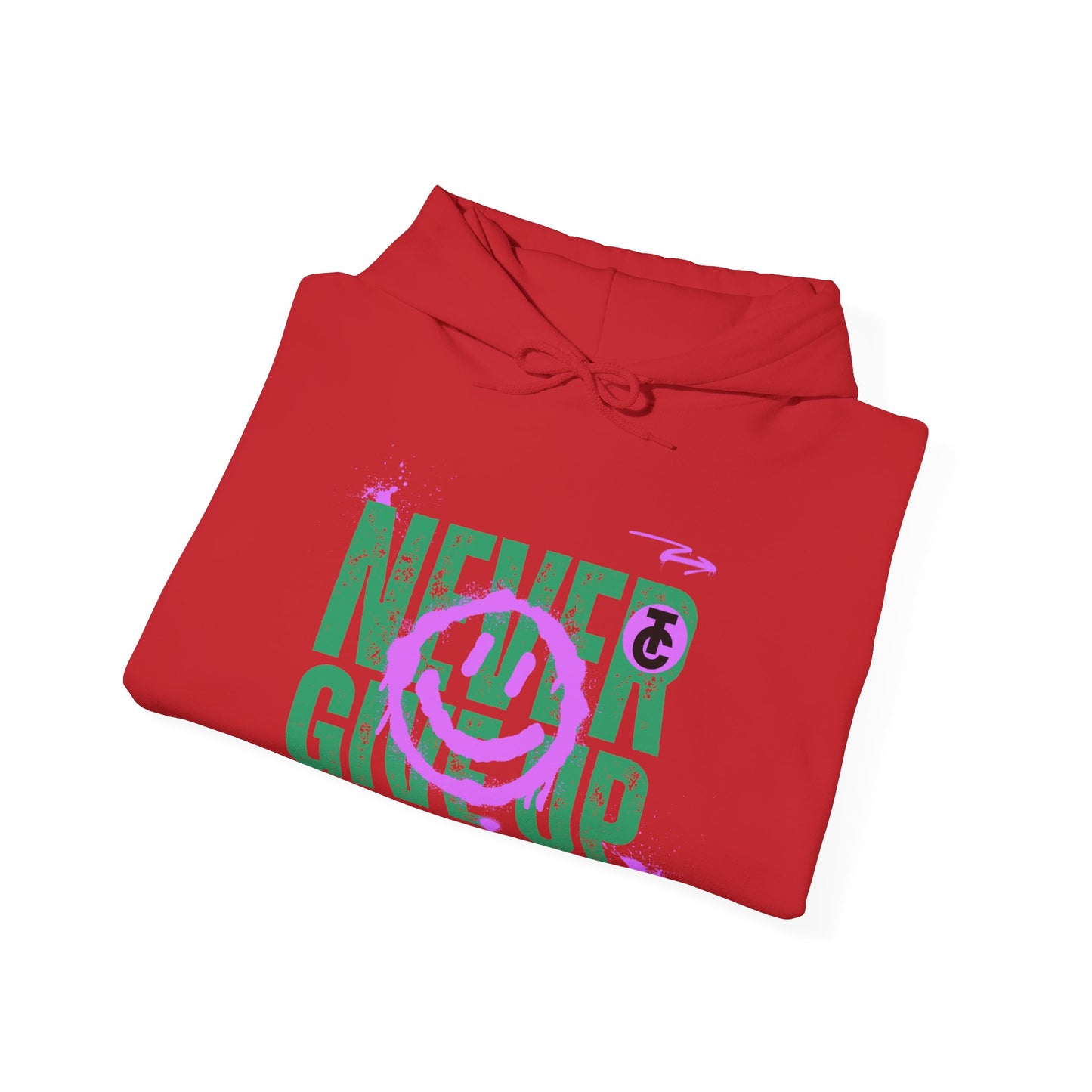 Motivational Sweatshirt - "Never Give Up" Hoodie, Cozy Gift for Friends, Inspirational Apparel, Perfect for Any Occasion