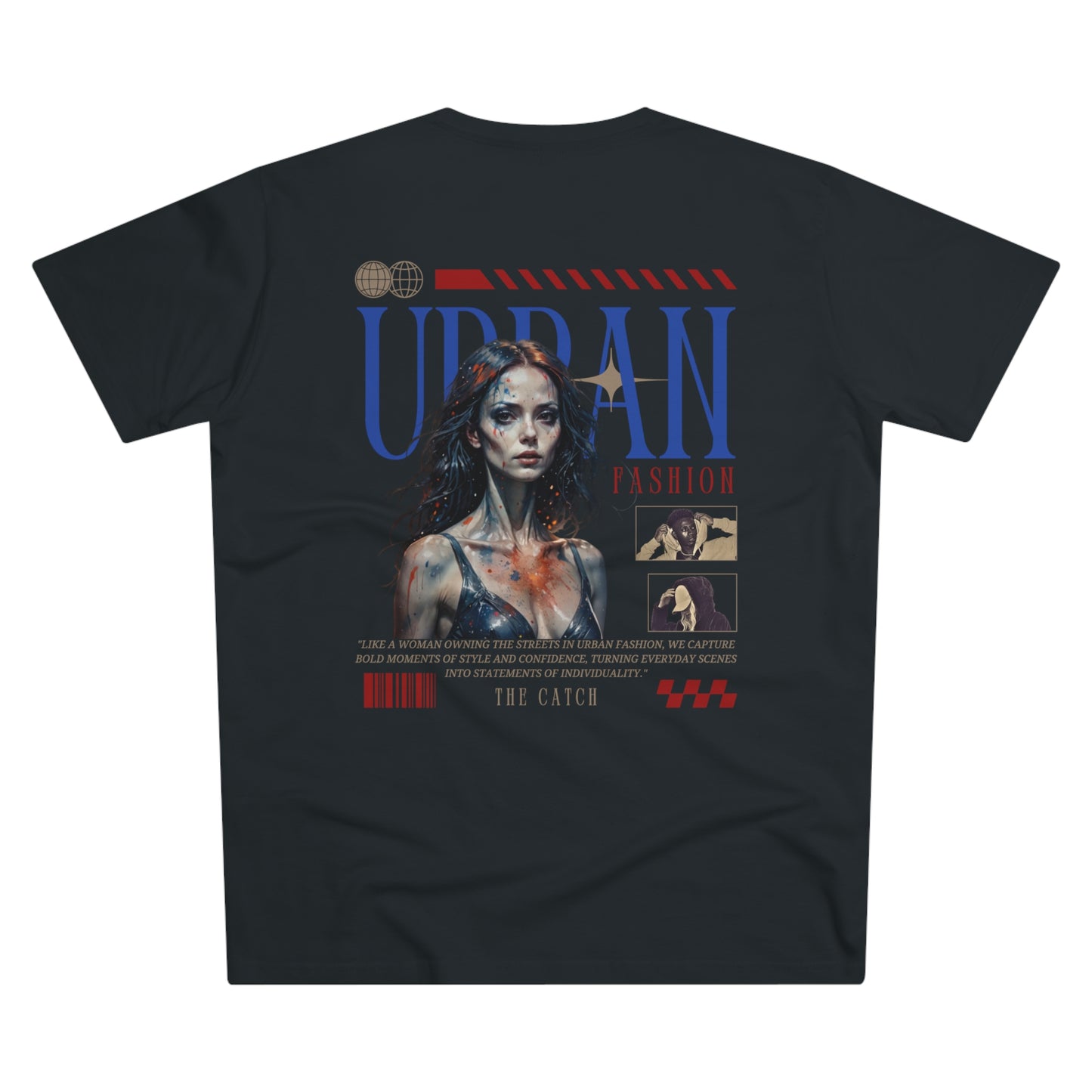 Urban Fashion Men's Modern-fit Tee - 'THE CATCH' Graphic Shirt for Trendsetters - THE CATCH