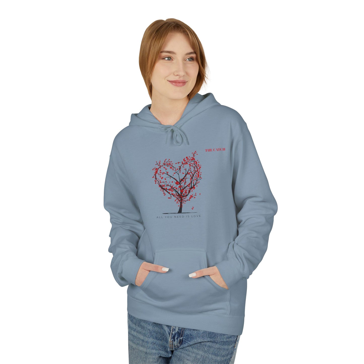 All You Need Is Love Fleece Hoodie -Midweight Pullover for Cozy Comfort