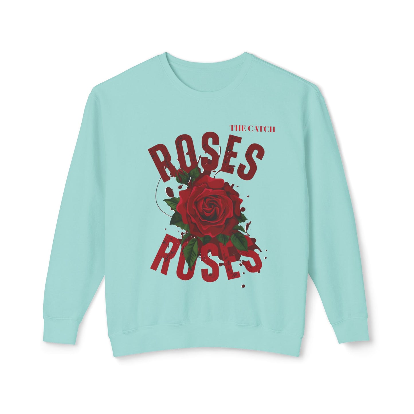 Lightweight Crewneck Sweatshirt - Roses Design