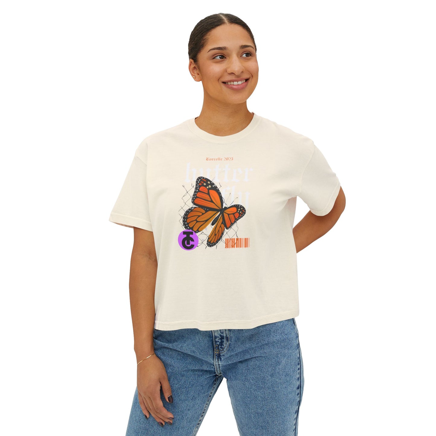 Bohemian Butterfly Women's Boxy Tee, Casual Tee, Graphic Tee, Summer Shirt, Nature Lover Gift - THE CATCH