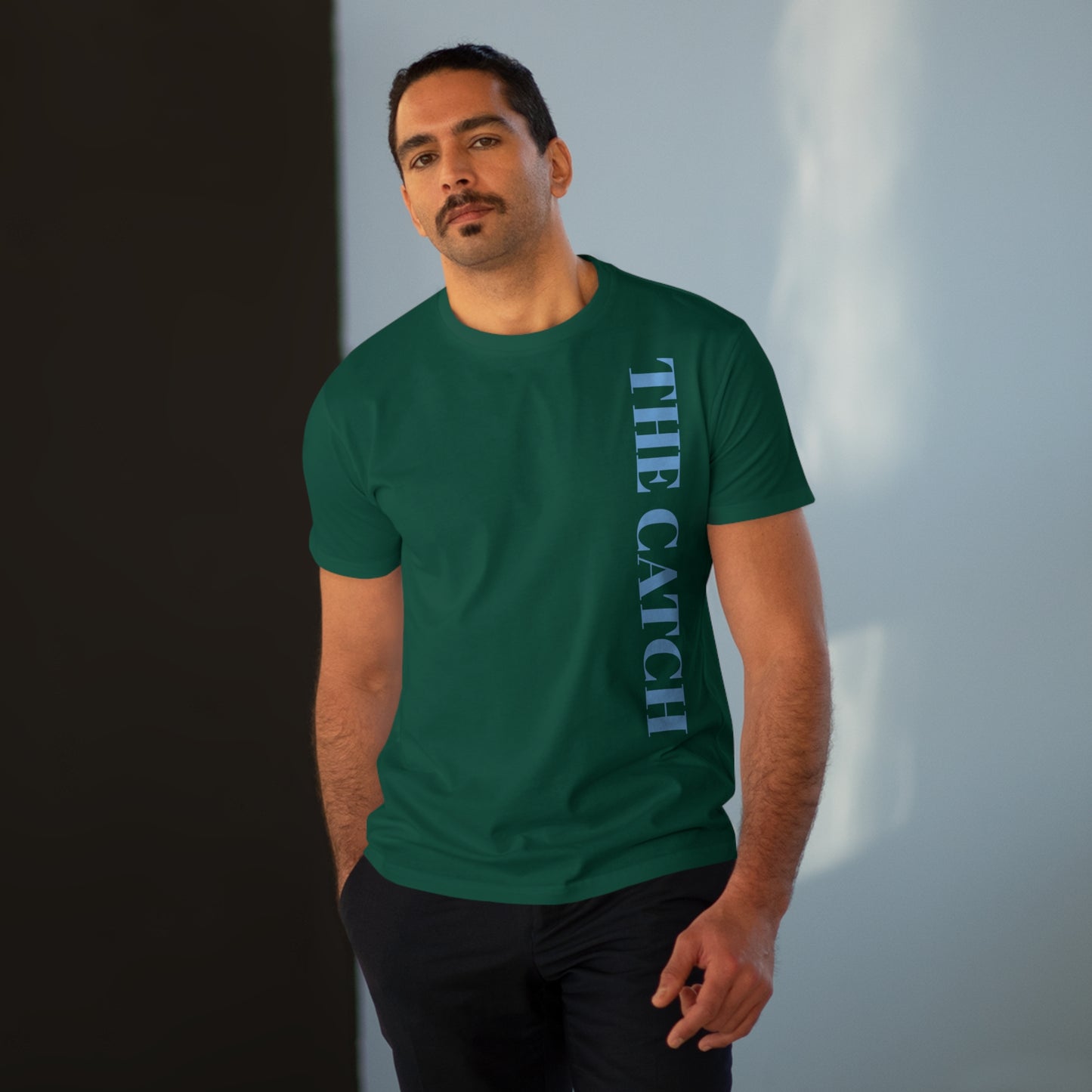 Men's Modern-fit Tee - 'The Catch' Graphic Tee with 'Reincarnation' Design