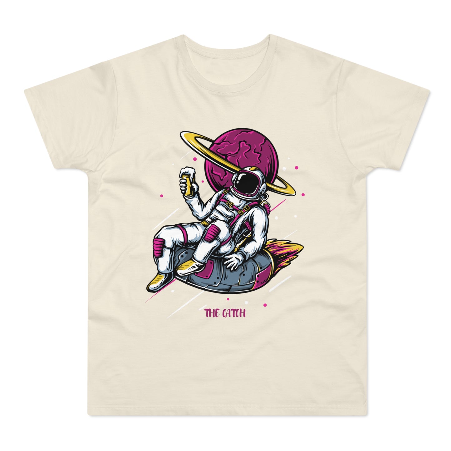Cosmic Adventure Men's T-Shirt - Retro Astronaut Design