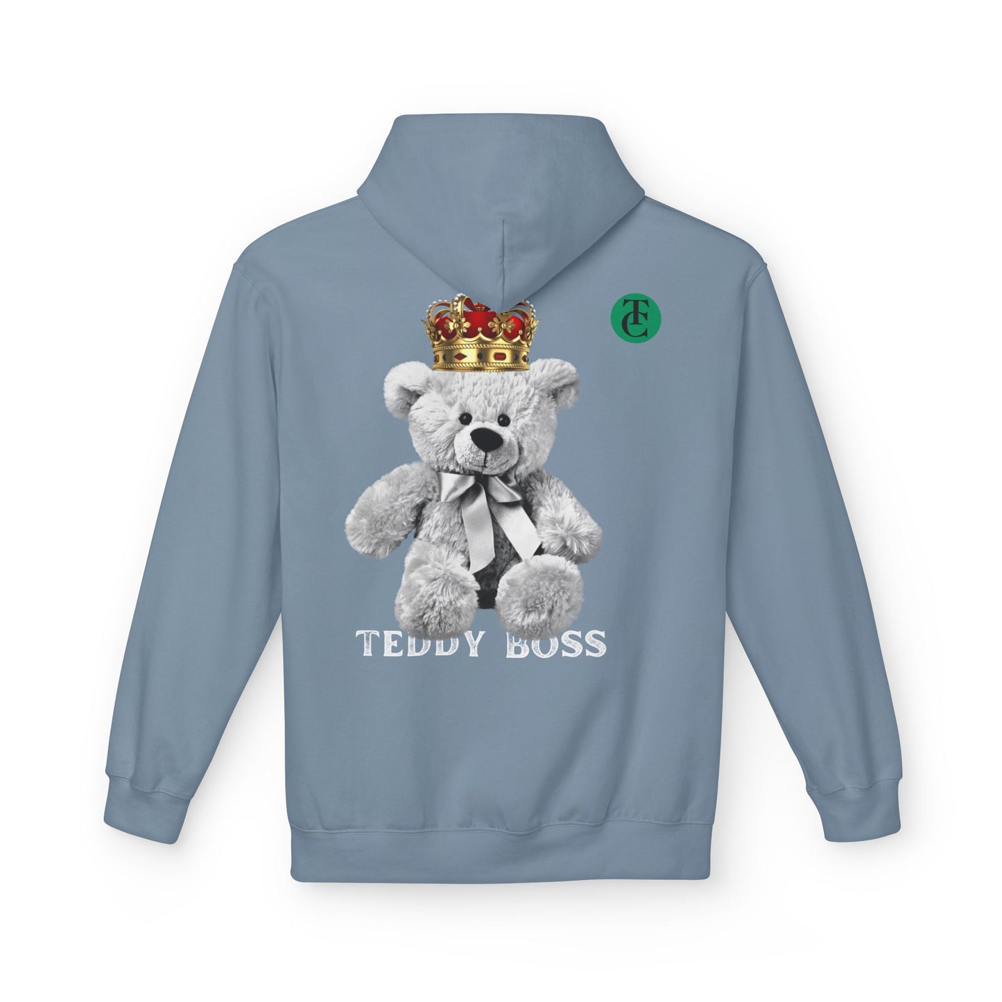 Teddy Boss Hoodie: Midweight Softstyle Fleece with Crowned Bear Design