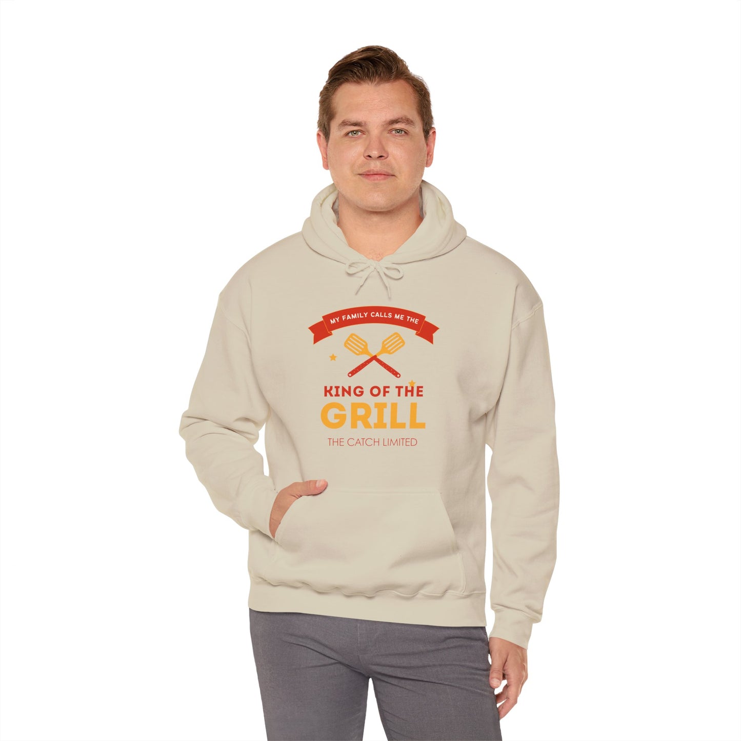 King of the Grill Heavy Blend™ Hooded Sweatshirt, BBQ Sweatshirt, Father's Day Gift, Grilling Hoodie, Casual Comfort Wear