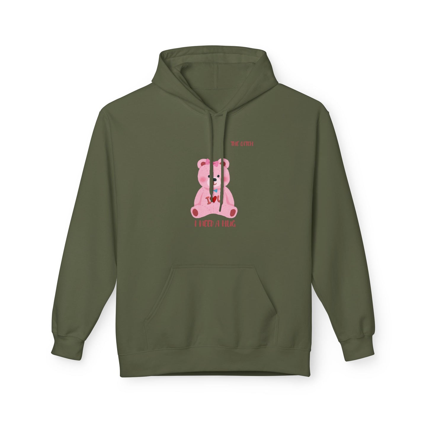 I Need a Hug Teddy Bear Fleece Hoodie