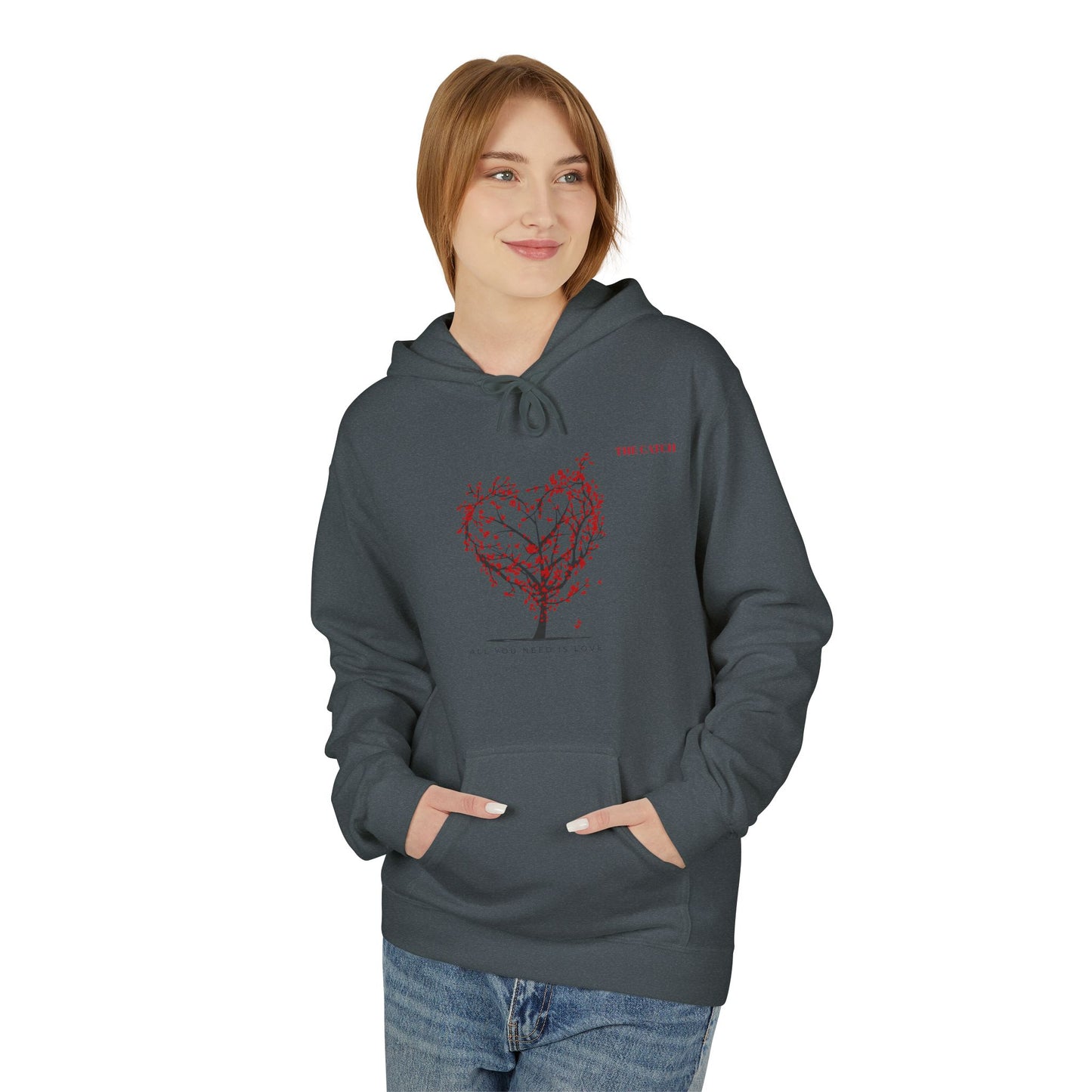 All You Need Is Love Fleece Hoodie -Midweight Pullover for Cozy Comfort