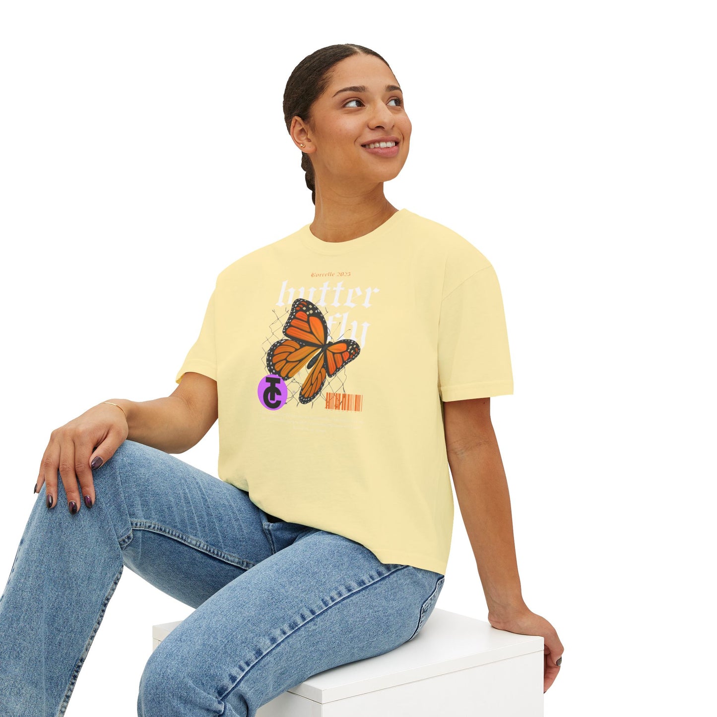 Bohemian Butterfly Women's Boxy Tee, Casual Tee, Graphic Tee, Summer Shirt, Nature Lover Gift - THE CATCH