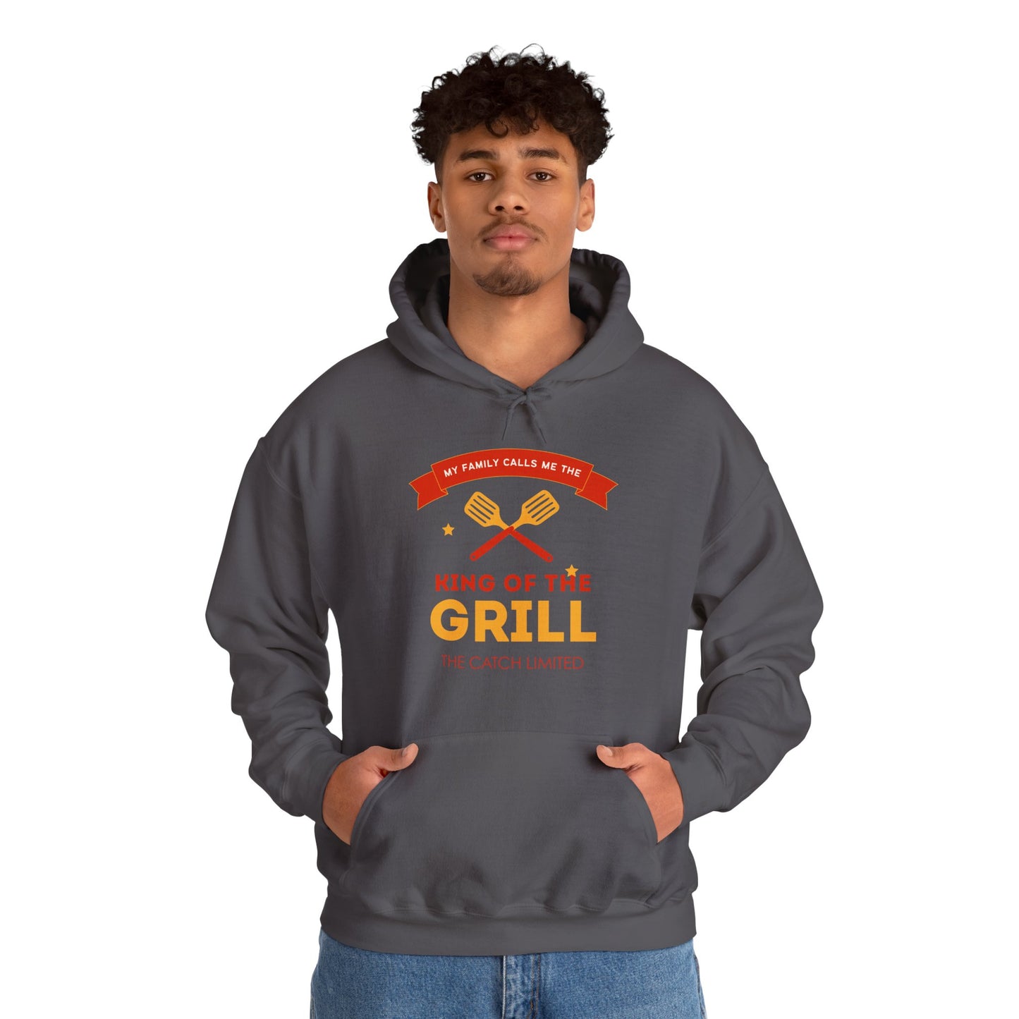 King of the Grill Heavy Blend™ Hooded Sweatshirt, BBQ Sweatshirt, Father's Day Gift, Grilling Hoodie, Casual Comfort Wear