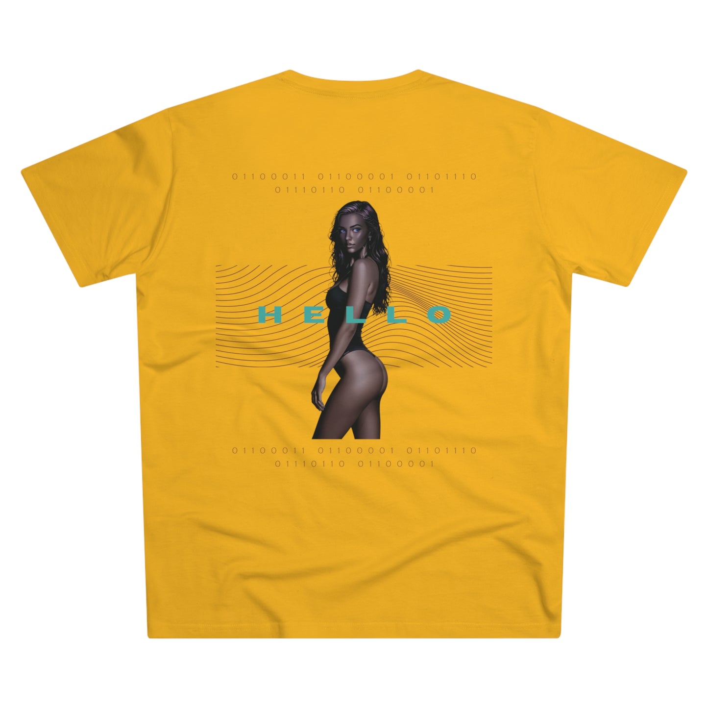 Trendy Men's Modern-fit Tee - 'The Catch' & 'Hello' Graphic Design - THE CATCH