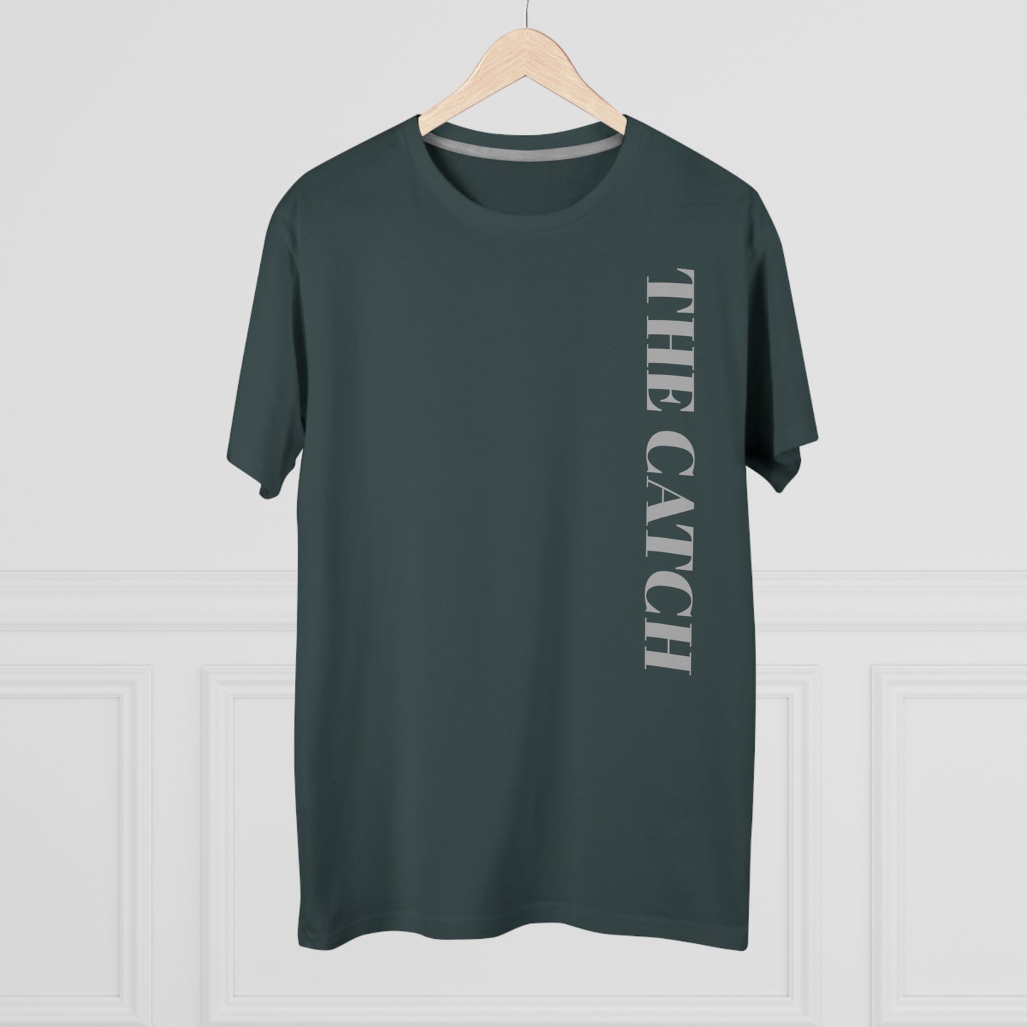 Urban Fashion Men's Modern-fit Tee - 'THE CATCH' Graphic Shirt for Trendsetters