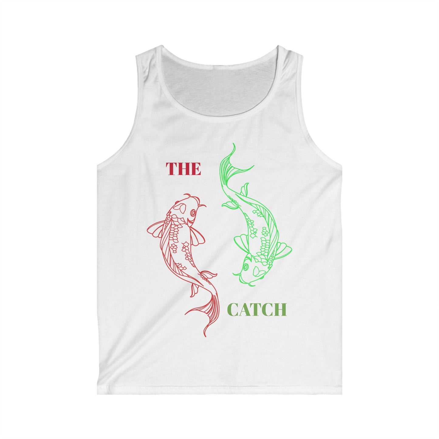 Fishing Lovers Men's Softstyle Tank Top - "THE CATCH" Koi Design